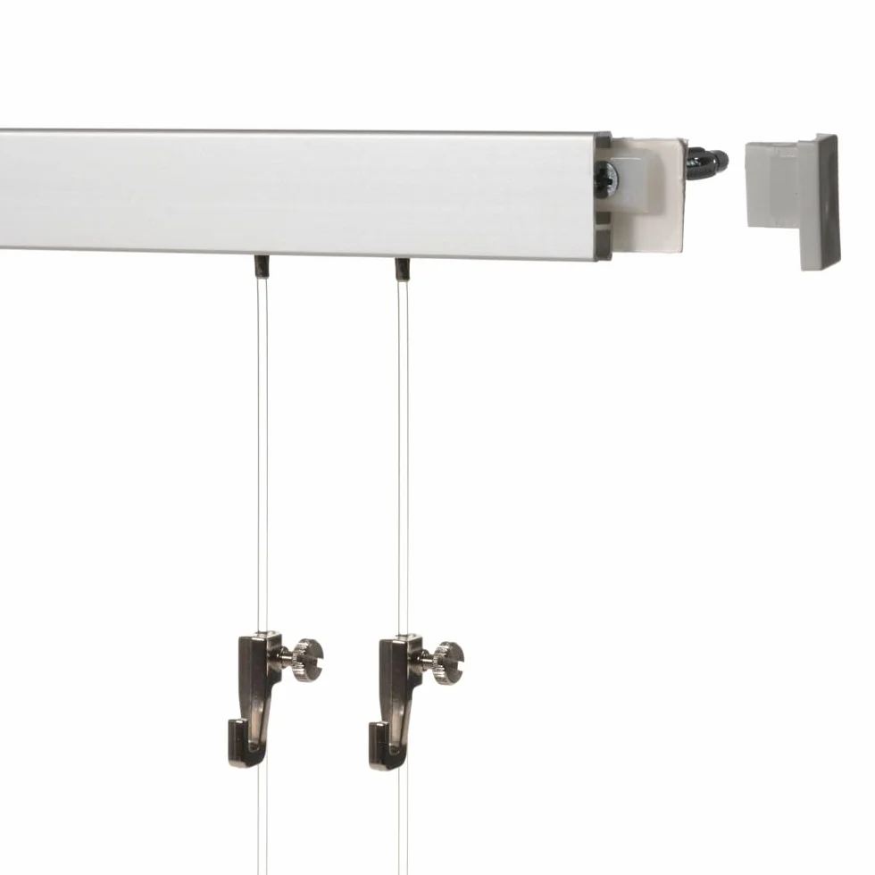Cimaise 2 m à rail pour galerie de tableaux argent mat anodisé