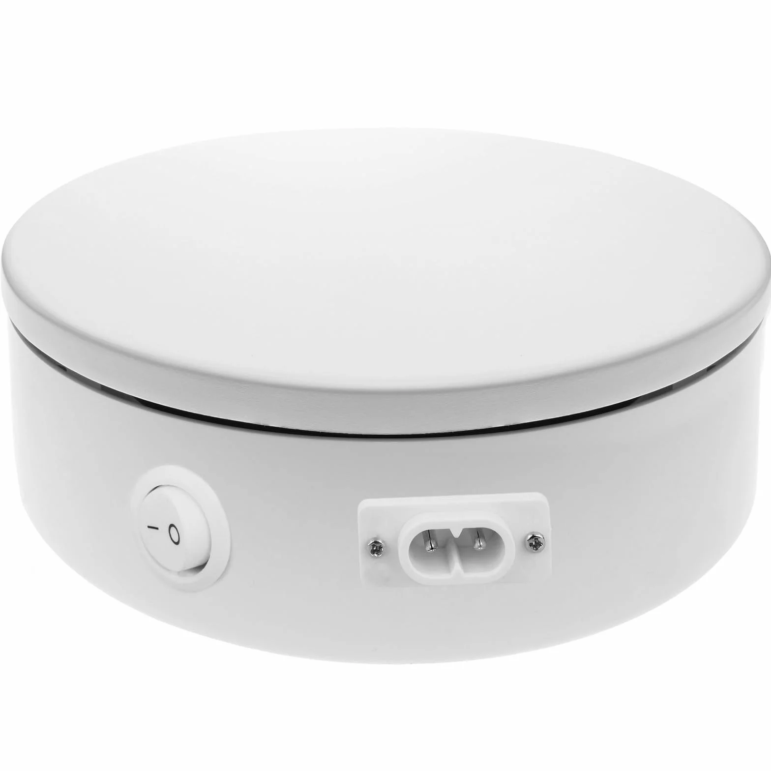 PrimeMatik Socle pivotant électrique 20cm plate-forme rotative blanc