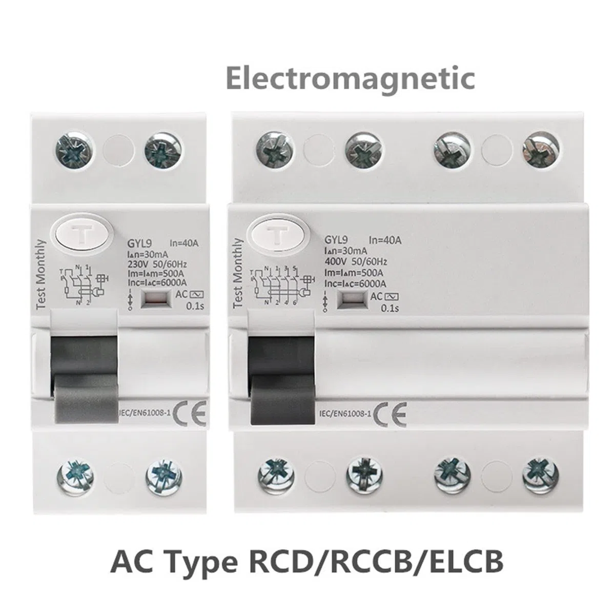 AC disjoncteur différentiel 4P 25A 40A 63A 80A 100A 300mA