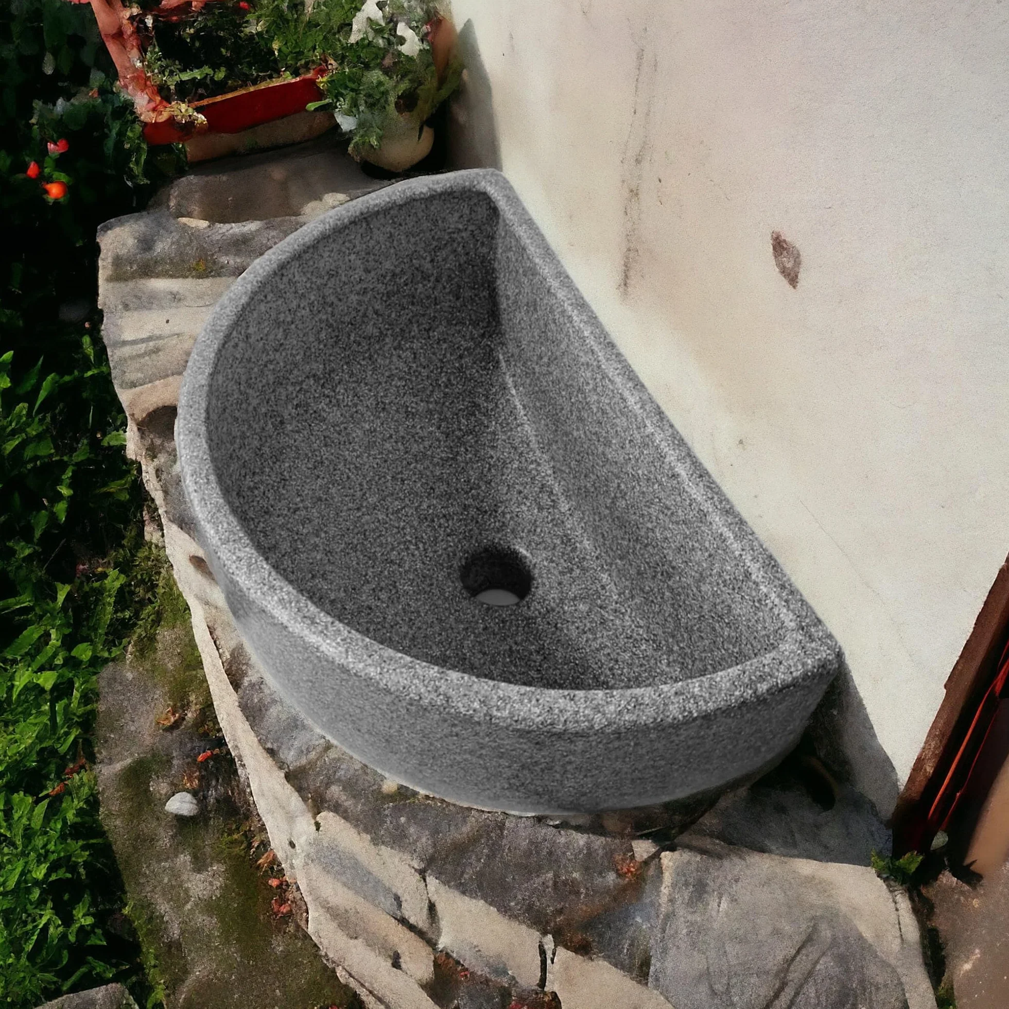 Varile Évier multifonction en plastique aspect granit/pierre avec filtre à cheveux pour jardin camping-car