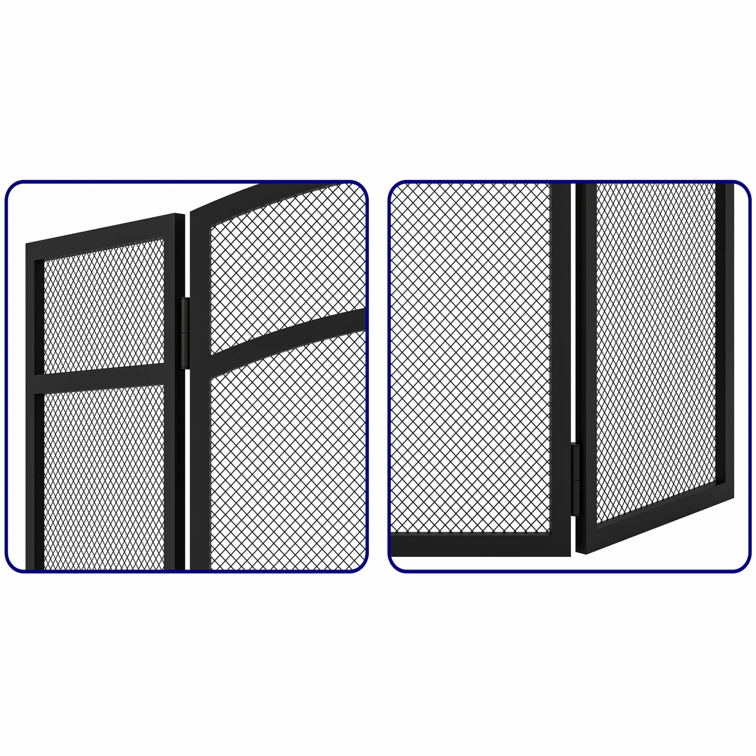 Kingson Pare-feu noir 96,5 x 61 cm pour poêles à bois sécurité bébés animaux