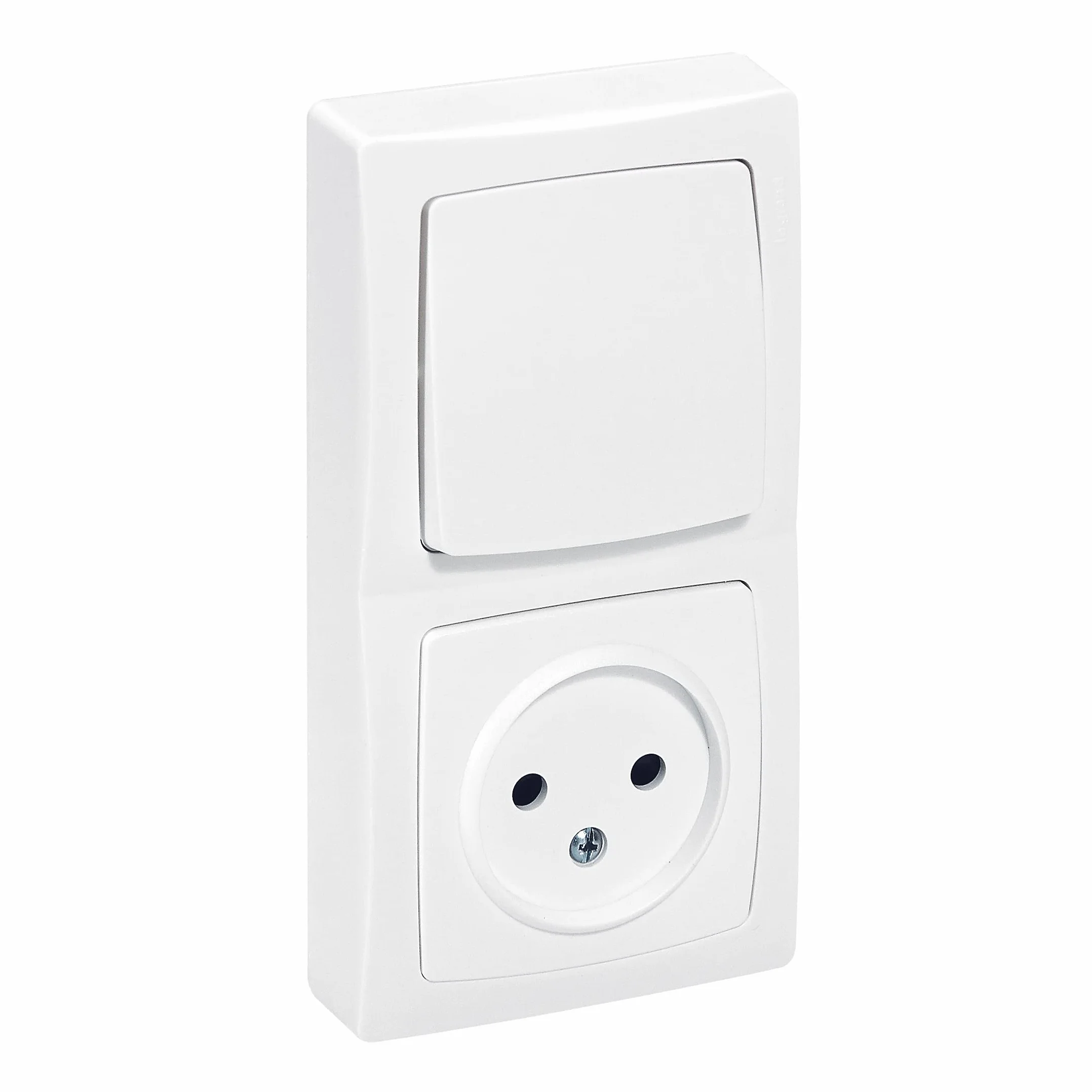 Interrupteur 2P montage vertical saillie blanc
