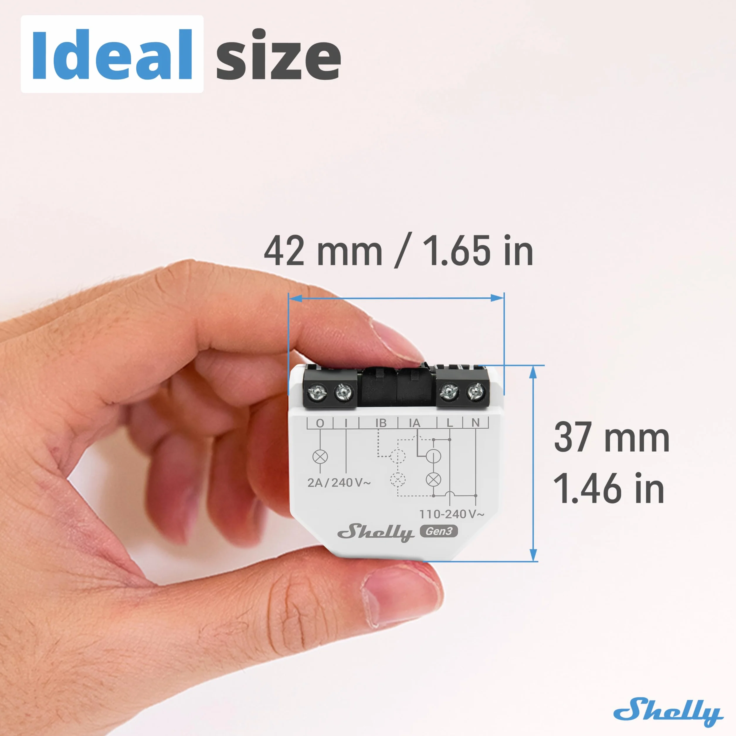 Shelly EM Gen3 Pince 50A Compteur d’énergie Wi-Fi monophasé deux canaux interrupteur intégré horaires stockage données commande à distance