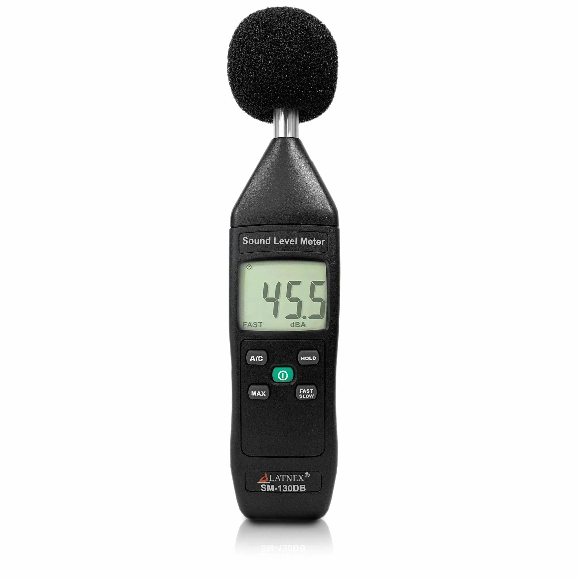 LATNEX SM-130DB Lecteur de Décibels Numérique avec Certificat d'Étalonnage, Appareil de Mesure de Niveau Sonore Type 2