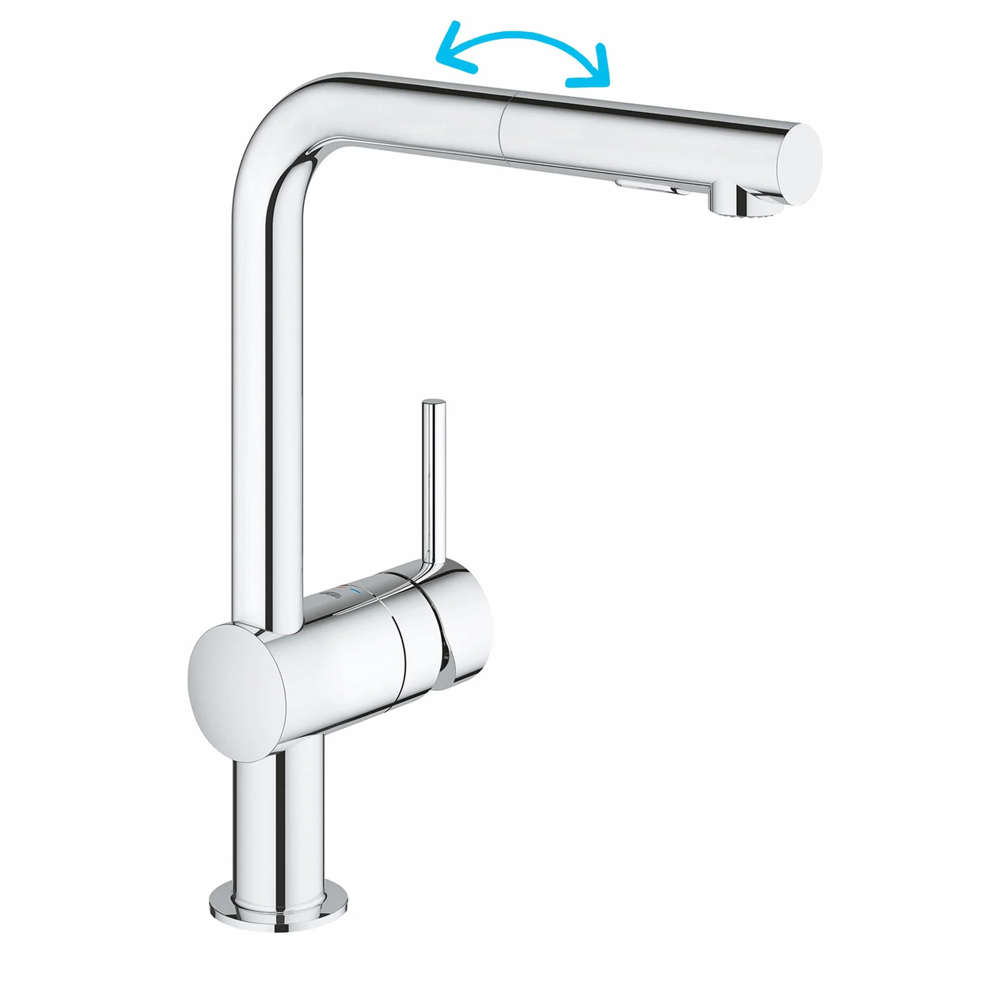 GROHE Minta Robinet de cuisine évier avec douchette extractible, inverseur 2 jets, chromé