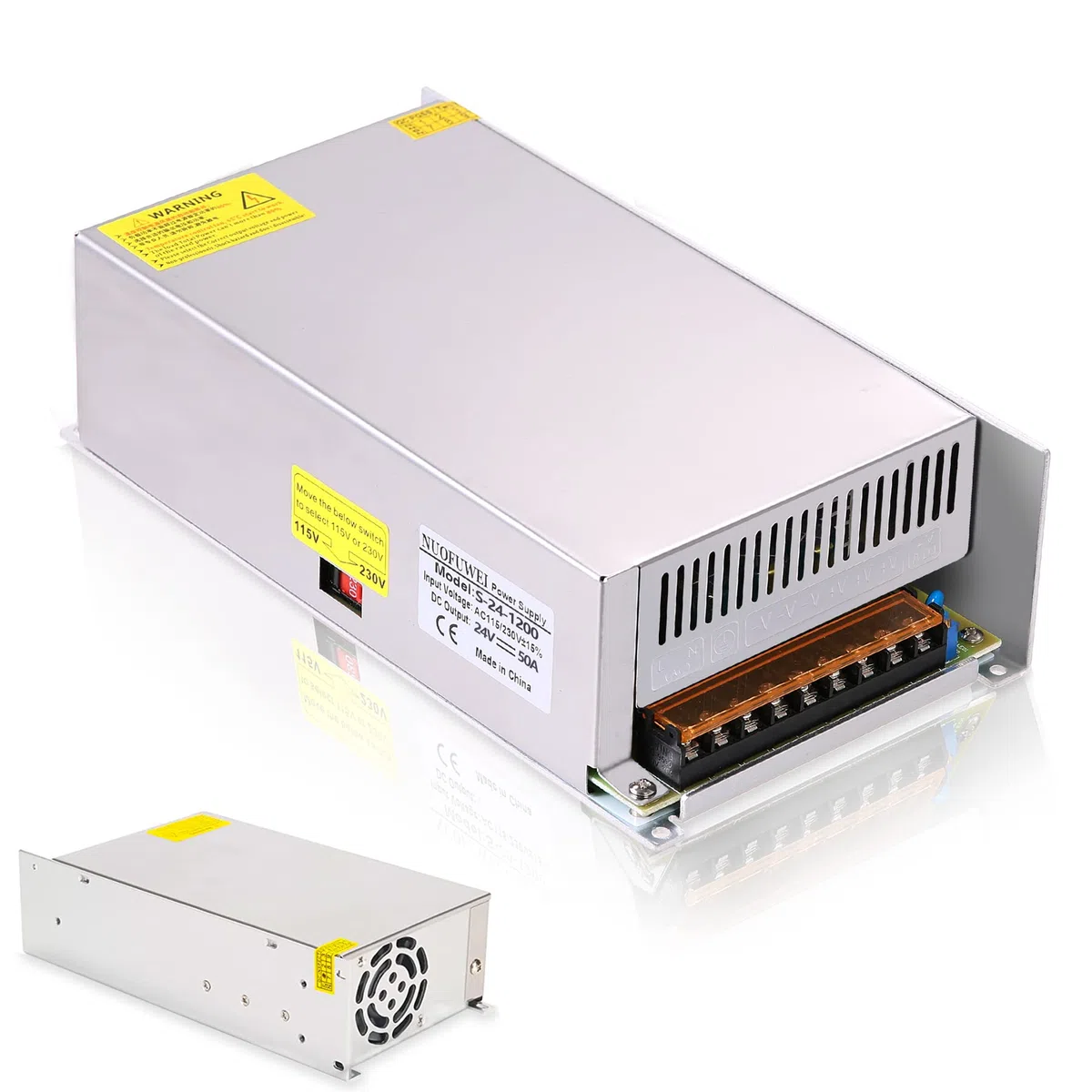 Convertisseur 220V CA vers 24V CC 50A 1200W Alimentation pour treuil voiture moniteur LCD CCTV