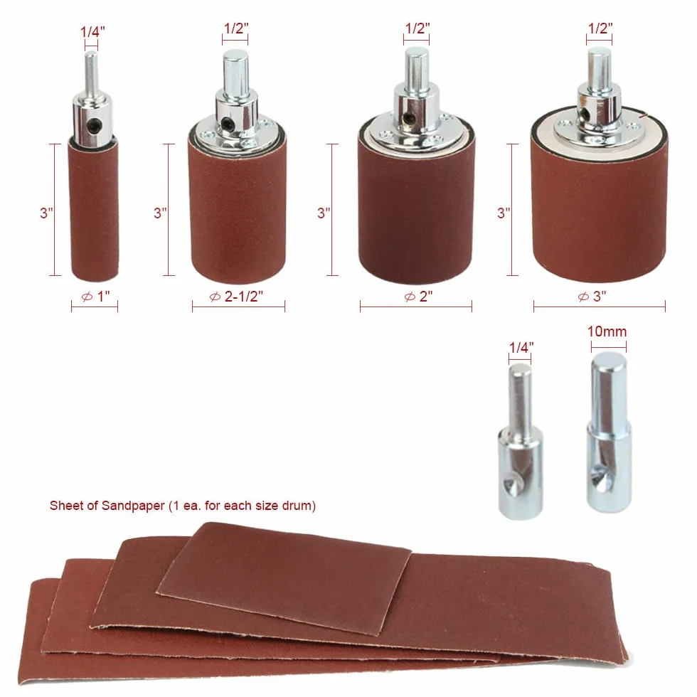 Lot de 4 cylindres de ponçage pour perceuse O'SKOOL