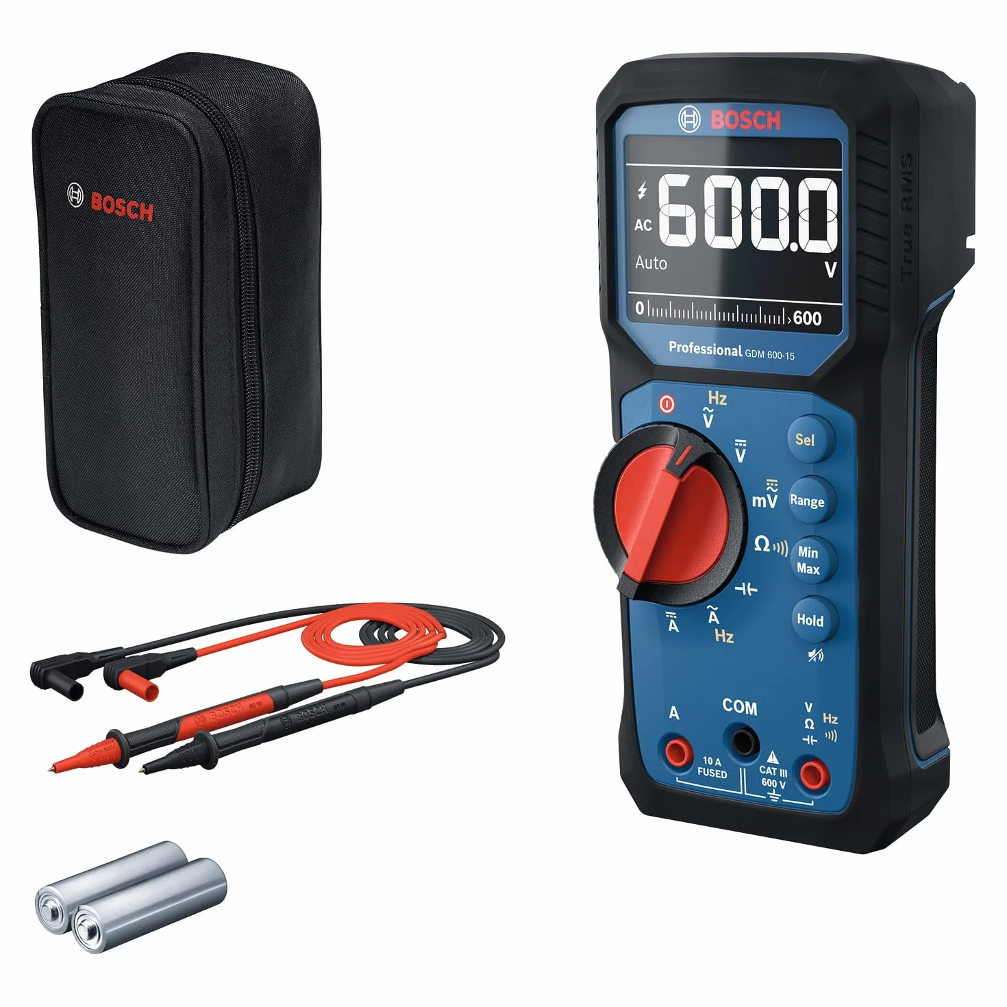 Bosch Professional Multimètre Numérique GDM 600-15 True RMS LCD Inversé Mesure Fréquence Continuité Résistance Capacité
