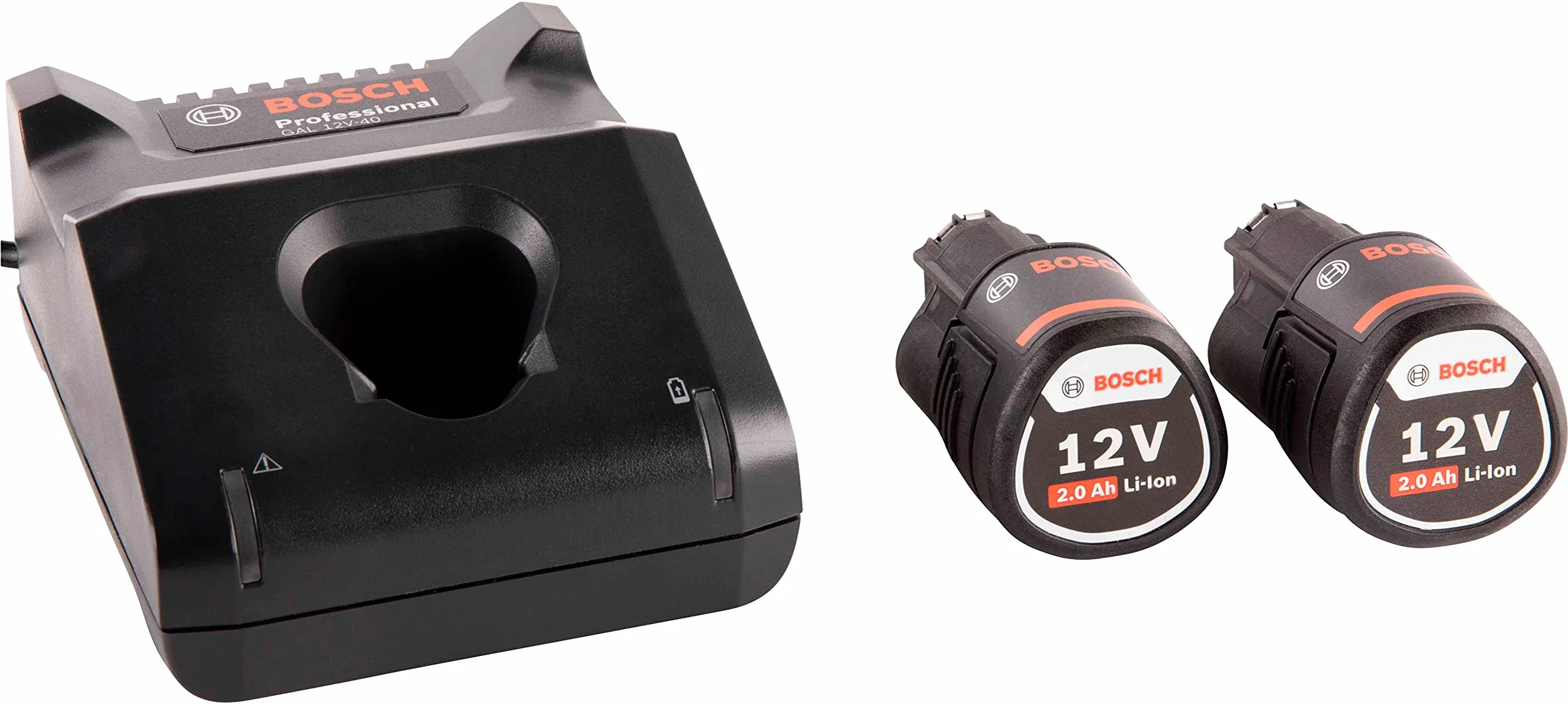 Bosch Professional 12V System Starter-Set 2 Batteries GBA 12V 2.0Ah + Charger GAL 12V-40