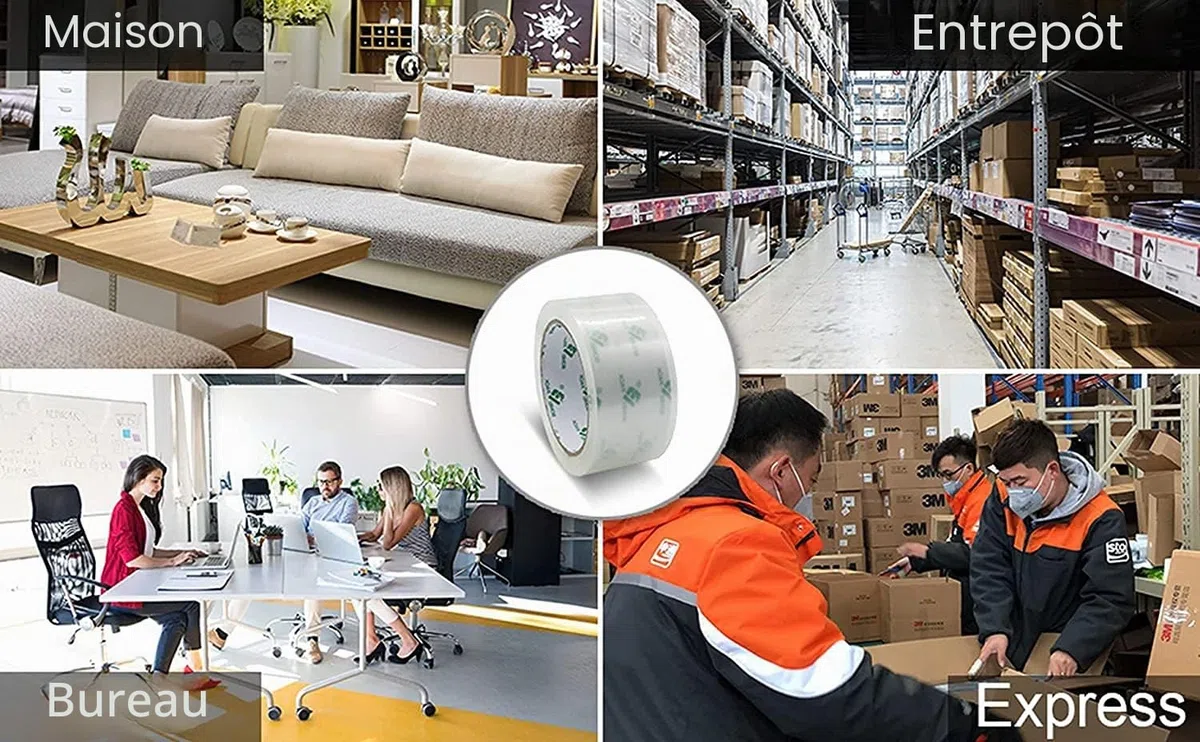 BOMEI PACK Ruban Adhésif Transparent 18 Rouleaux 66m x 48mm pour Emballage Carton