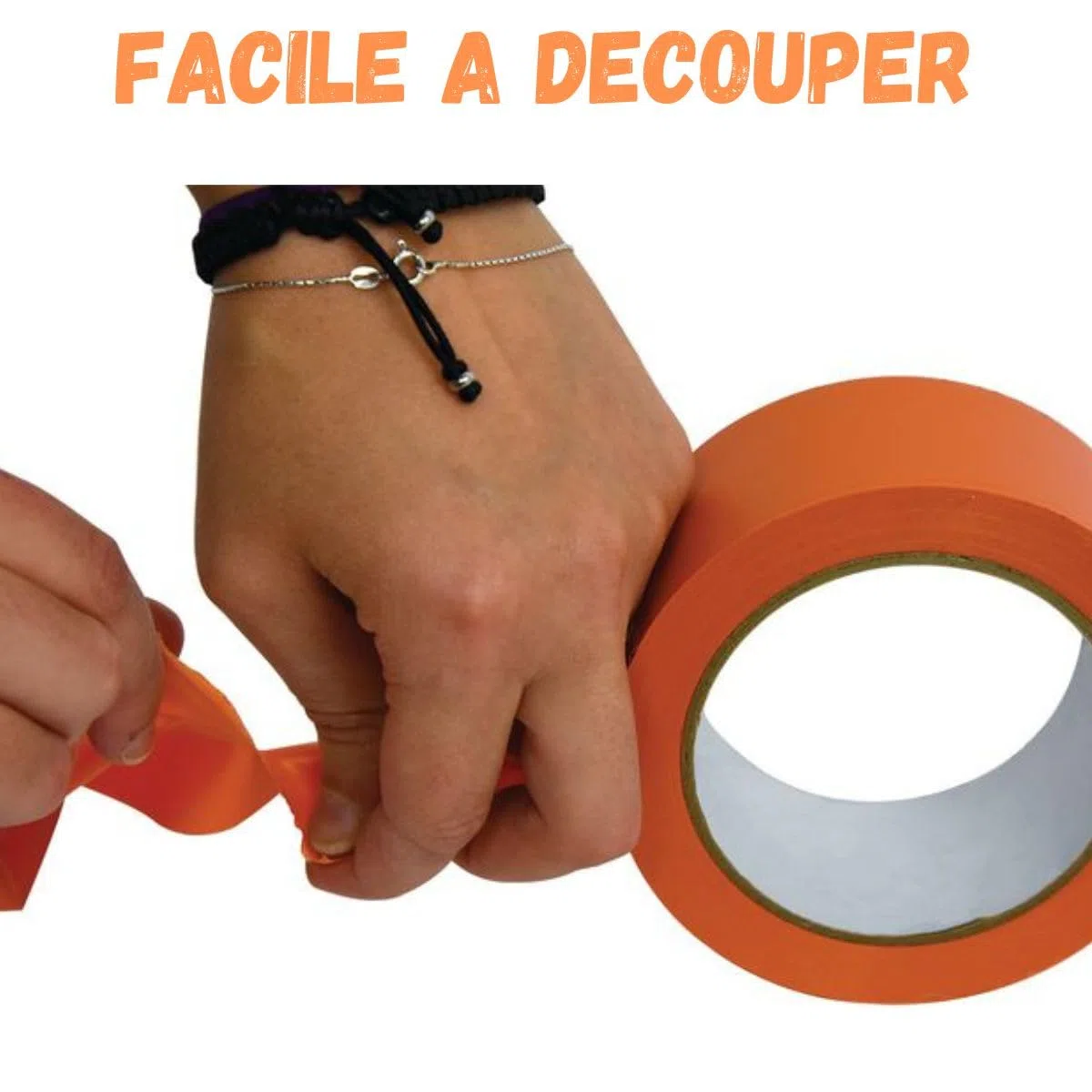 Scotchs Orange de Chantier PVC 6 Rouleaux Ruban Adhésif 0,50 cm x 33 m Ultra résistant 140 µ