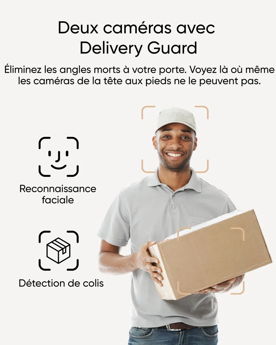 eufy Security Video Doorbell E340, caméra à Double Objectif, 2K Full HD, Vision Nocturne en Couleur, Carillon sans Fil, Stockage Local 128 Go