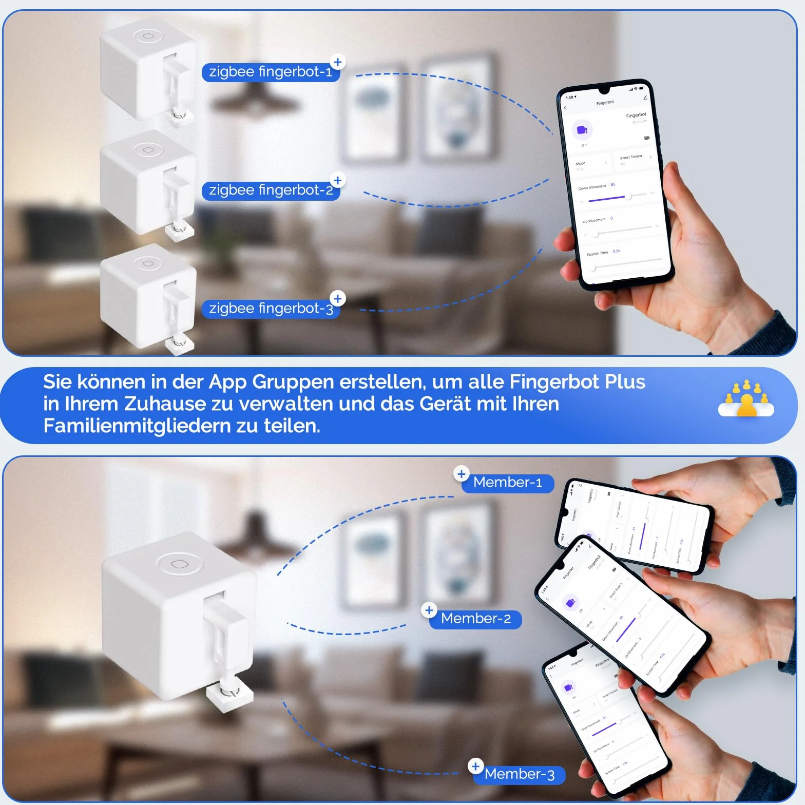 MOES Fingerbot Plus ZigBee Smart Switch Button Pusher z Kontrolą Dotykową, Kompatybilny z Smart Life, Alexa, Google Home