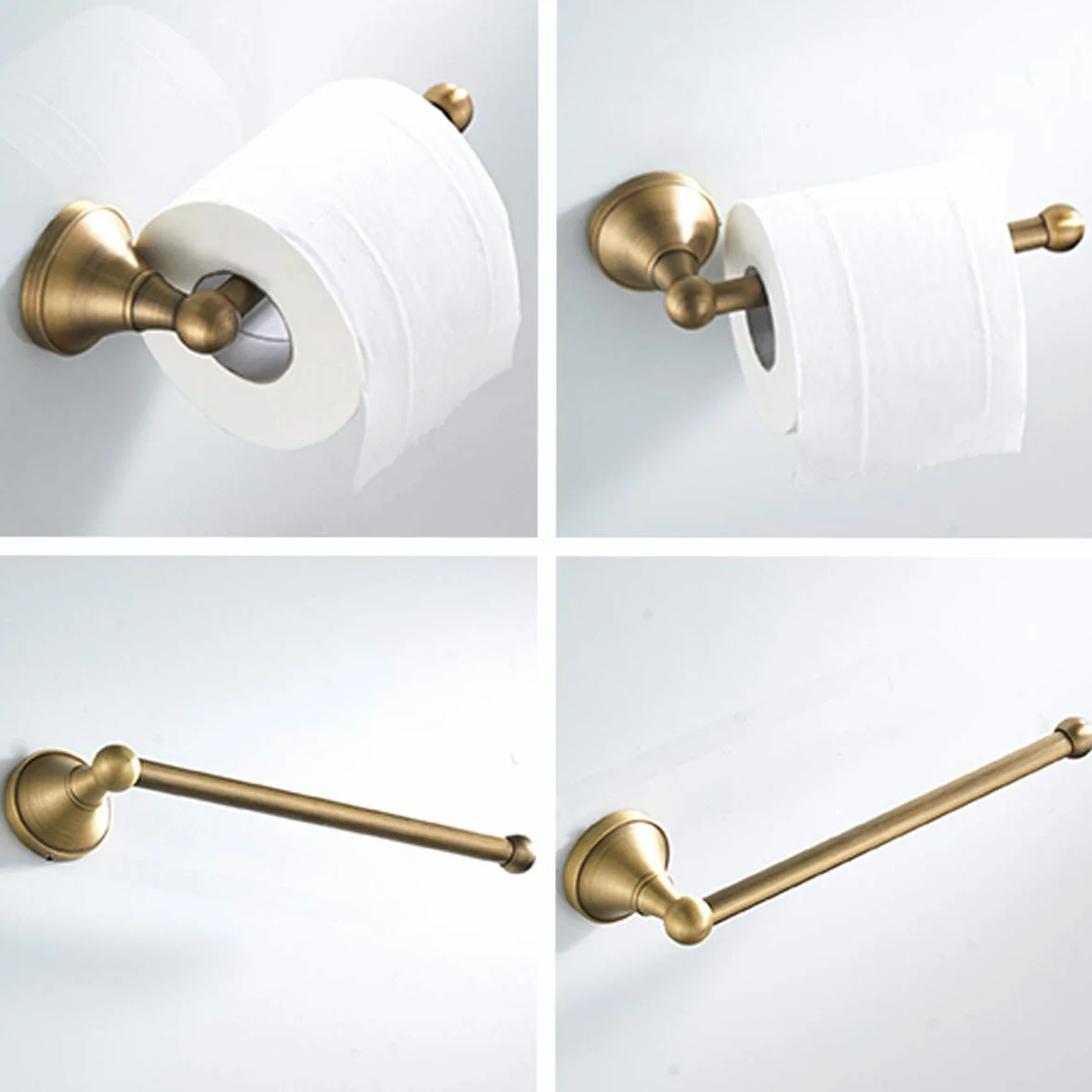 Flybath Porte-Serviettes et Porte-Papier hygiénique en Laiton brossé pour Salle de Bain