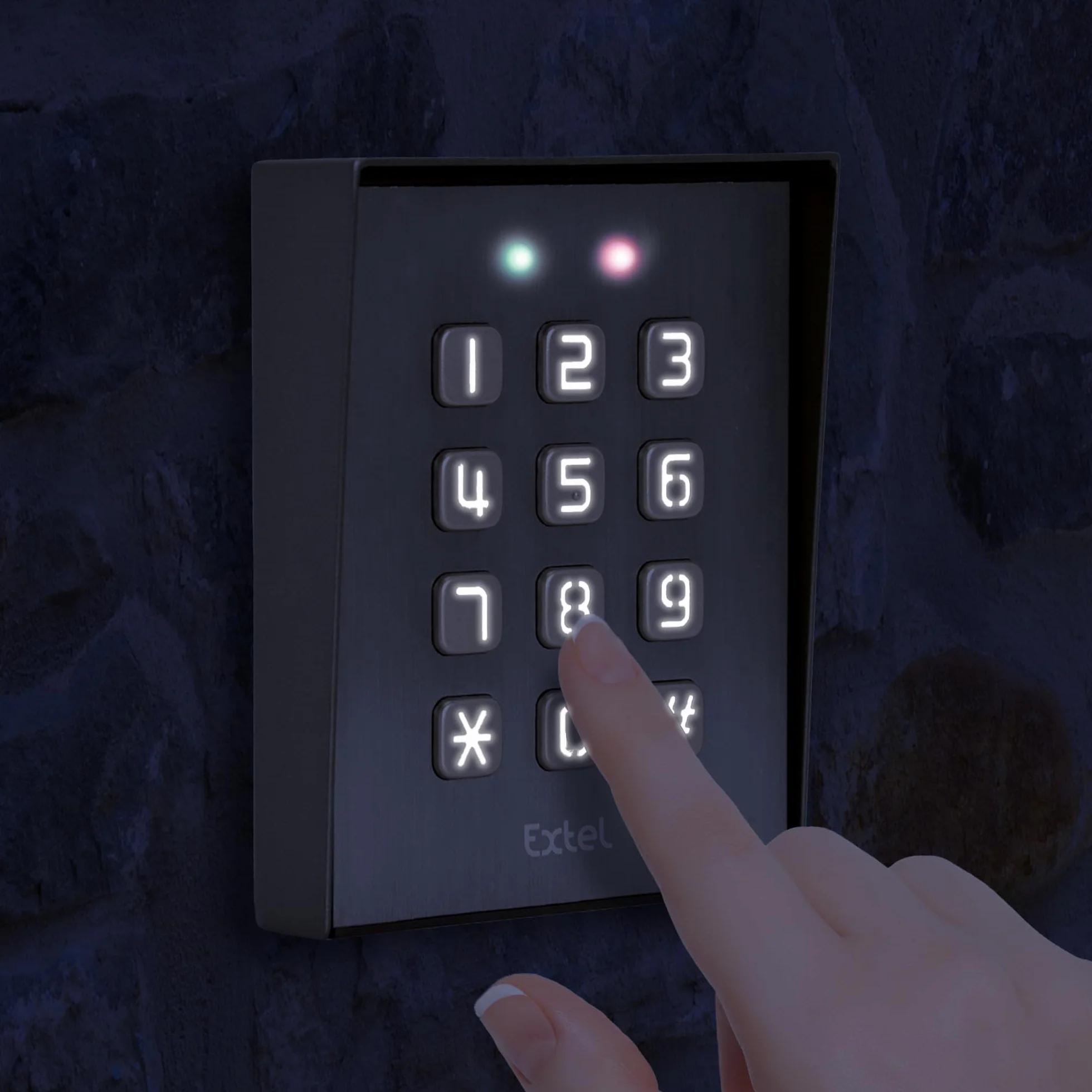 Extel Digicode filaire Klavy 3 Gris Clavier à code codage fixé en saillie rétro éclairé