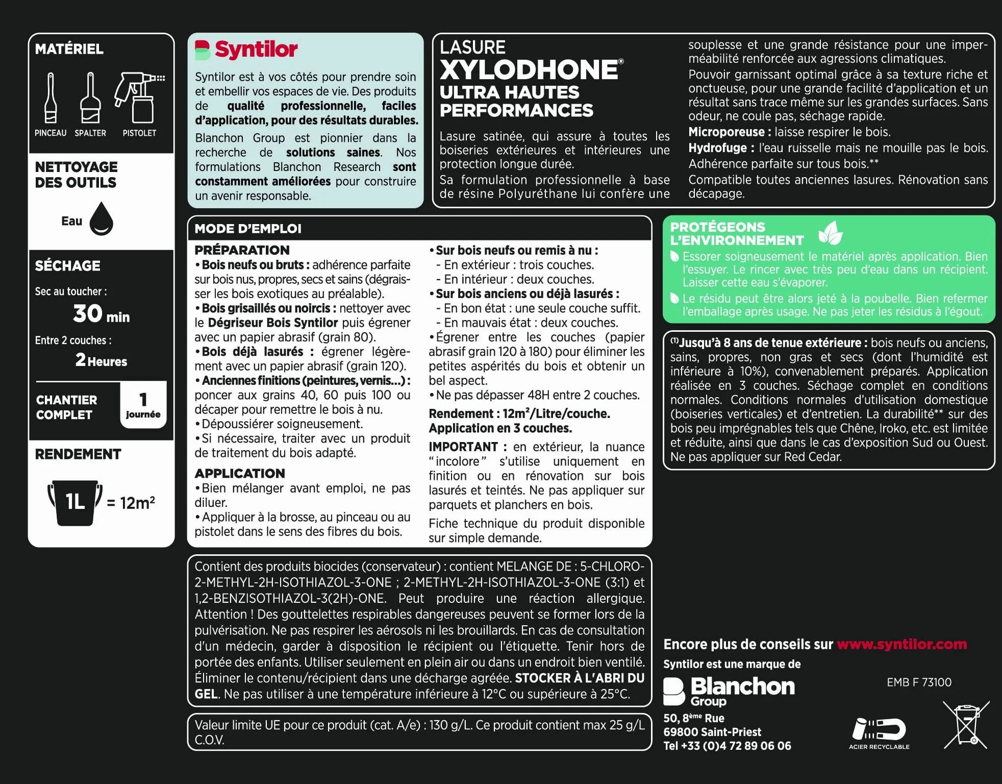 Syntilor Lasure Xylodhone® Ultra Hautes Performances 8 Ans Chêne Clair Satiné 5L+20%