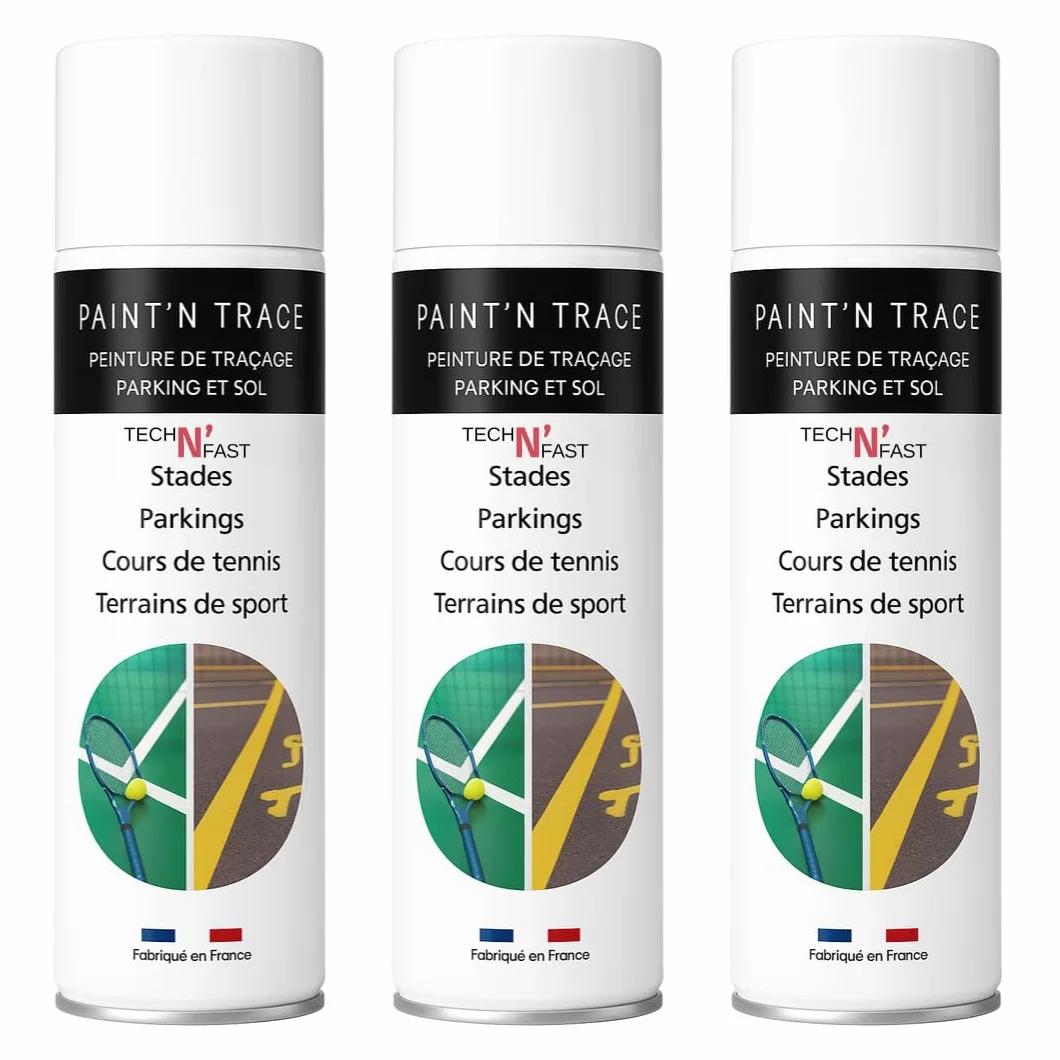 Peinture de traçage blanche 500ml Lot de 3 bombes Tech'N'Fast PAINT'N TRACE