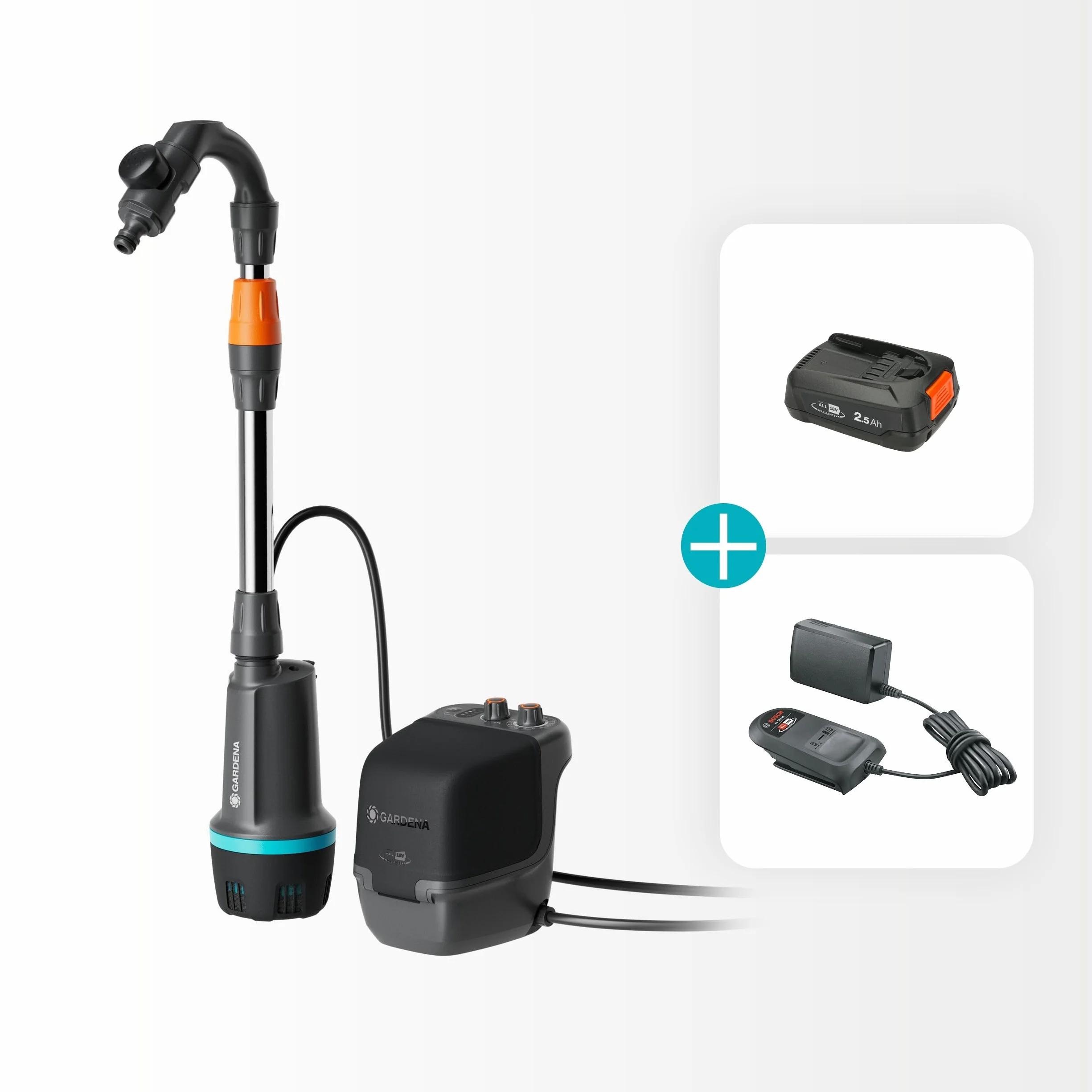 Gardena Pompe collecteur eau pluie batterie 2600 Comfort 18V P4A Kit arrosage programmation minuterie