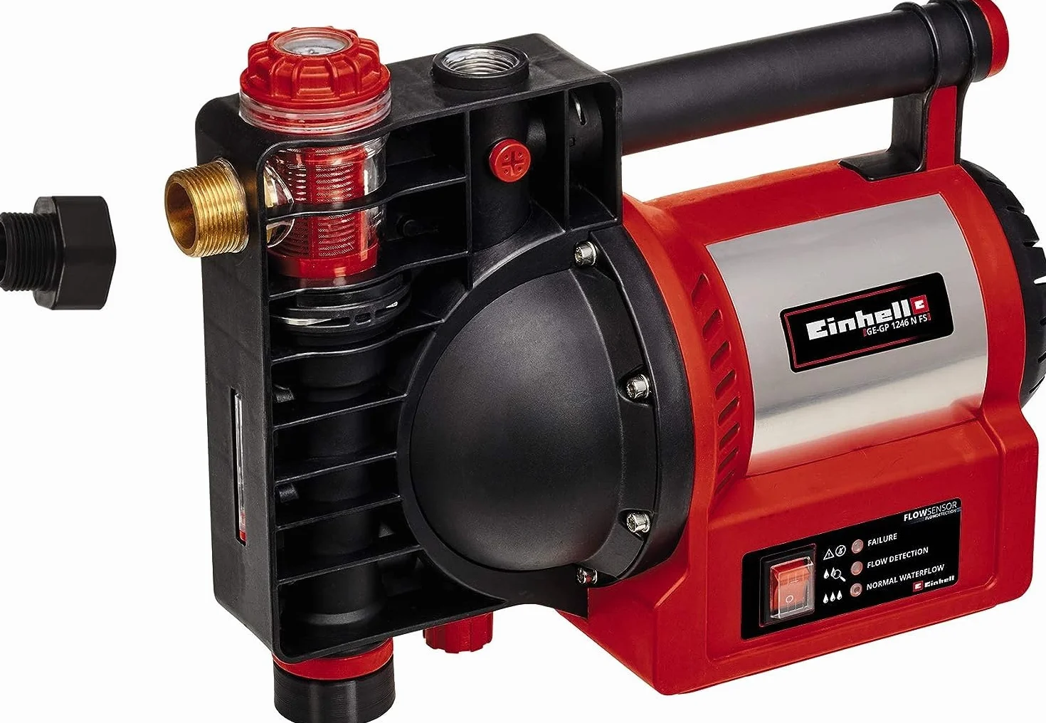 Einhell Pompe d’arrosage GE-GP 1246 N FS 1200 W 4600 L/h indicateur de niveau d’eau protection marche à vide capteur débit LED