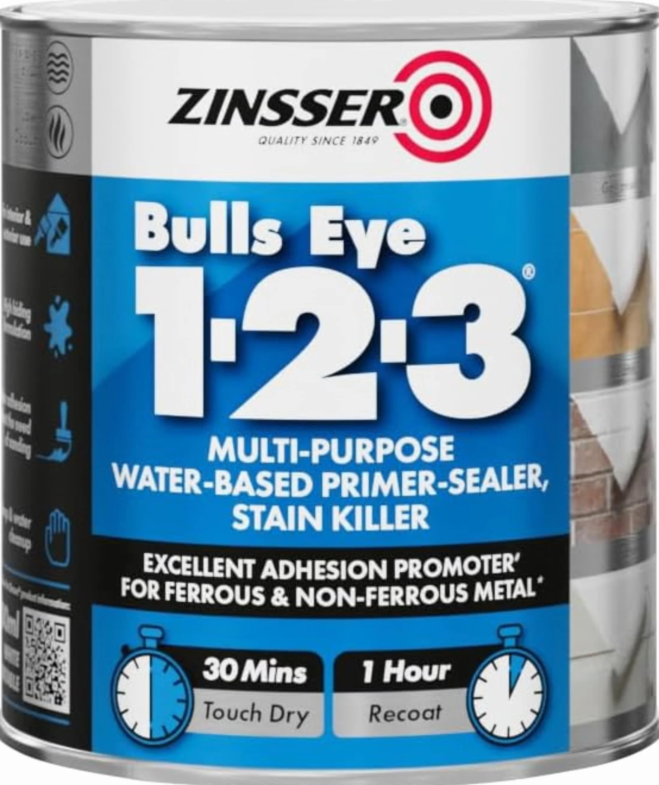 Zinsser 123 Bulls Eye Primer Apprêt scellant 500ml