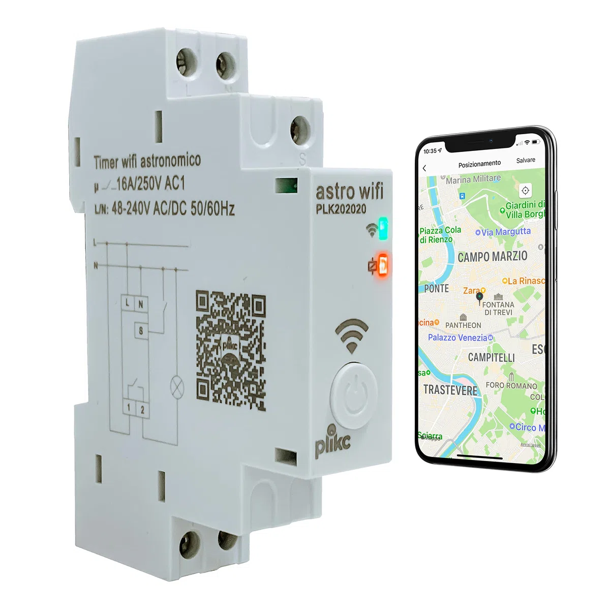 Interrupteur horaire astronomique WiFi 48-230Vac Quotidien hebdomadaire Multifonction