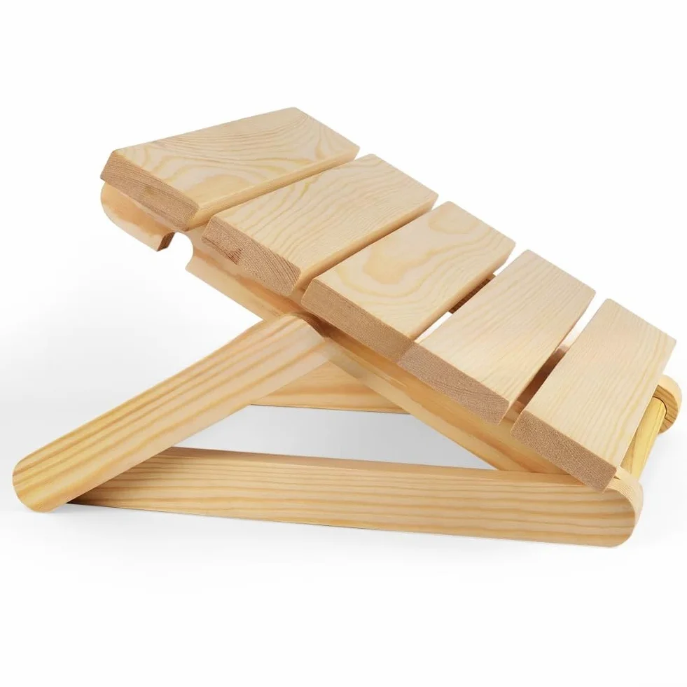 Oreiller repose-tête ergonomique en bois pour hammam spa sauna