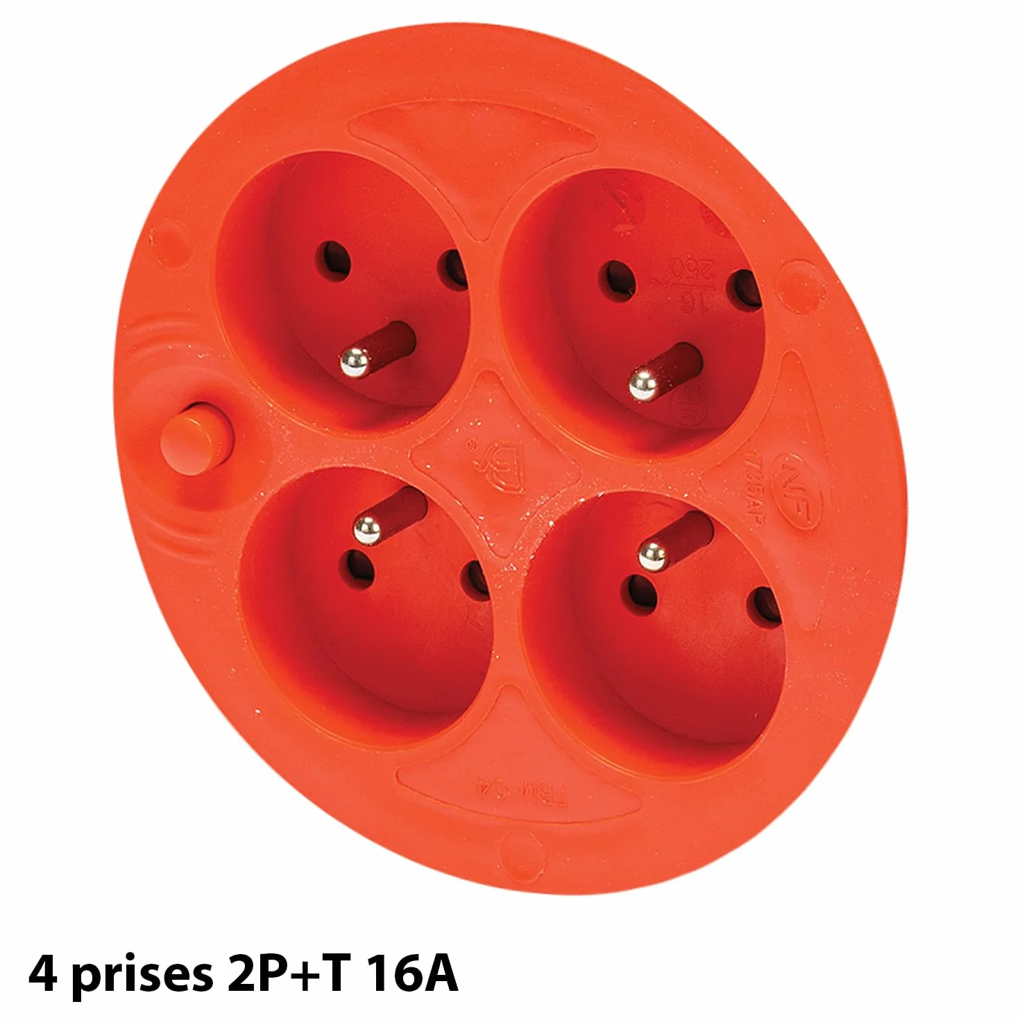 VELAMP REEL-FR-40 Enrouleur Rallonge Électrique 15M 4 Prises IP44 16A Câble 3G1,5 mm²