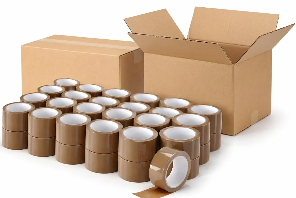 Ruban Adhésif Marron 48 mm x 100 m 48 Microns Ruban d’Emballage Fort pour Cartons