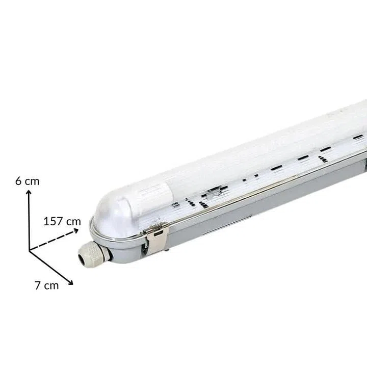 SILAMP Réglette étanche 150 cm IP65 Tube LED T8 Boitier vide Pack de 6