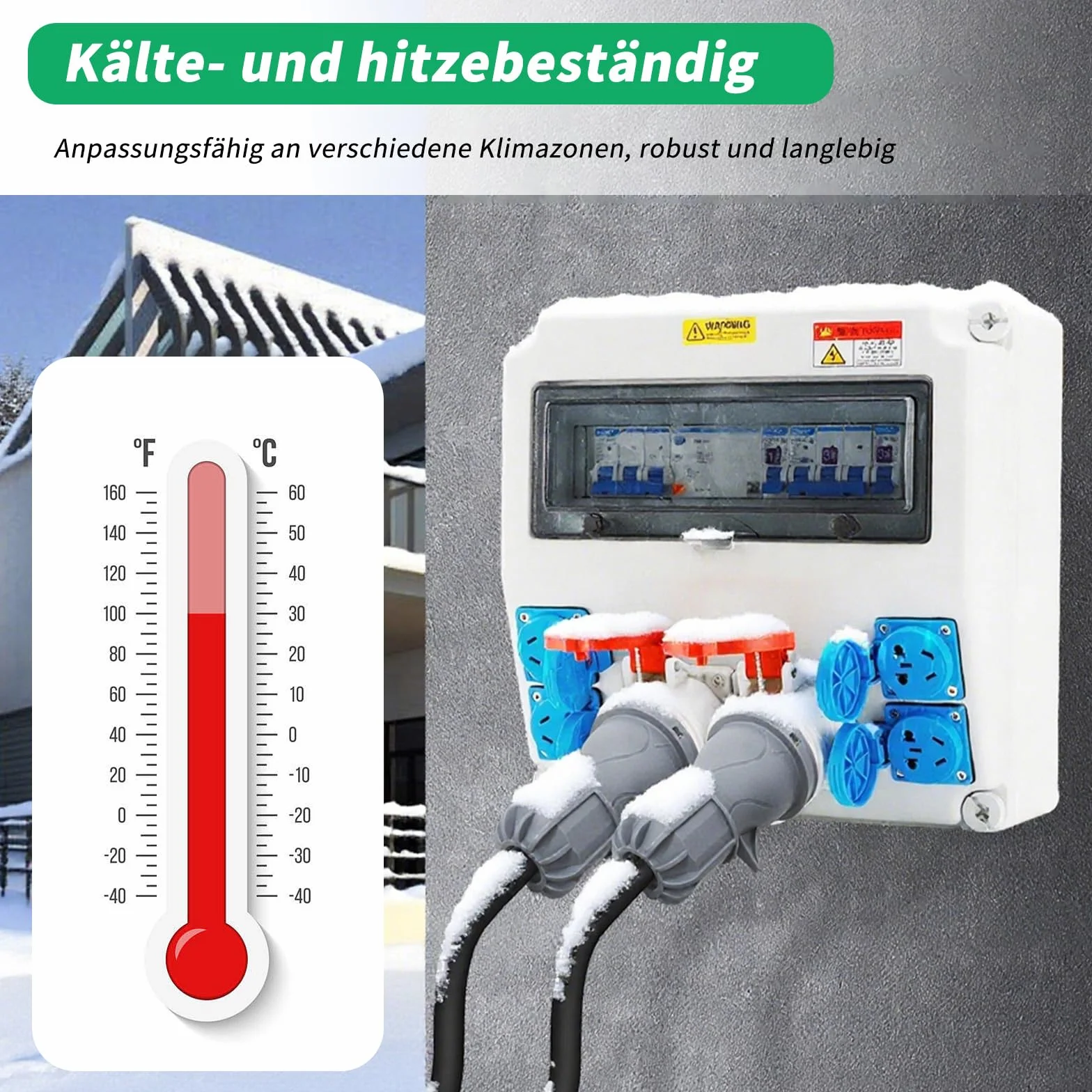 Adaptateur CEE 32A vers 16A 2 Prises 230V 5 Broches Rallonge IP44-68 1,5m Répartiteur Courant Fort