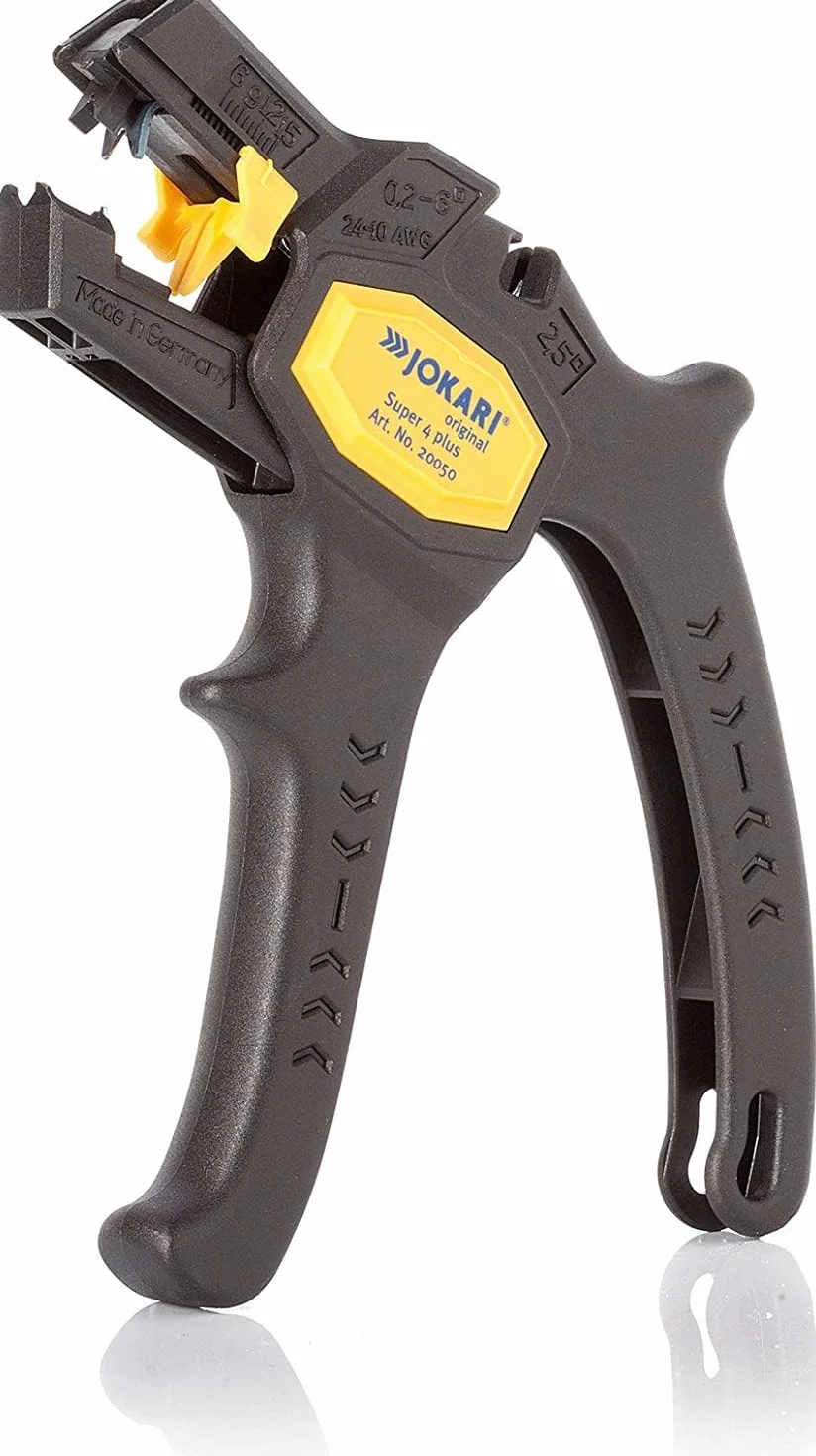 Jokari 490107 Kit de traitement de câbles avec couteau n° 28, dénudeur n° 12 et pince Super 4 Plus Ø 8-28 mm
