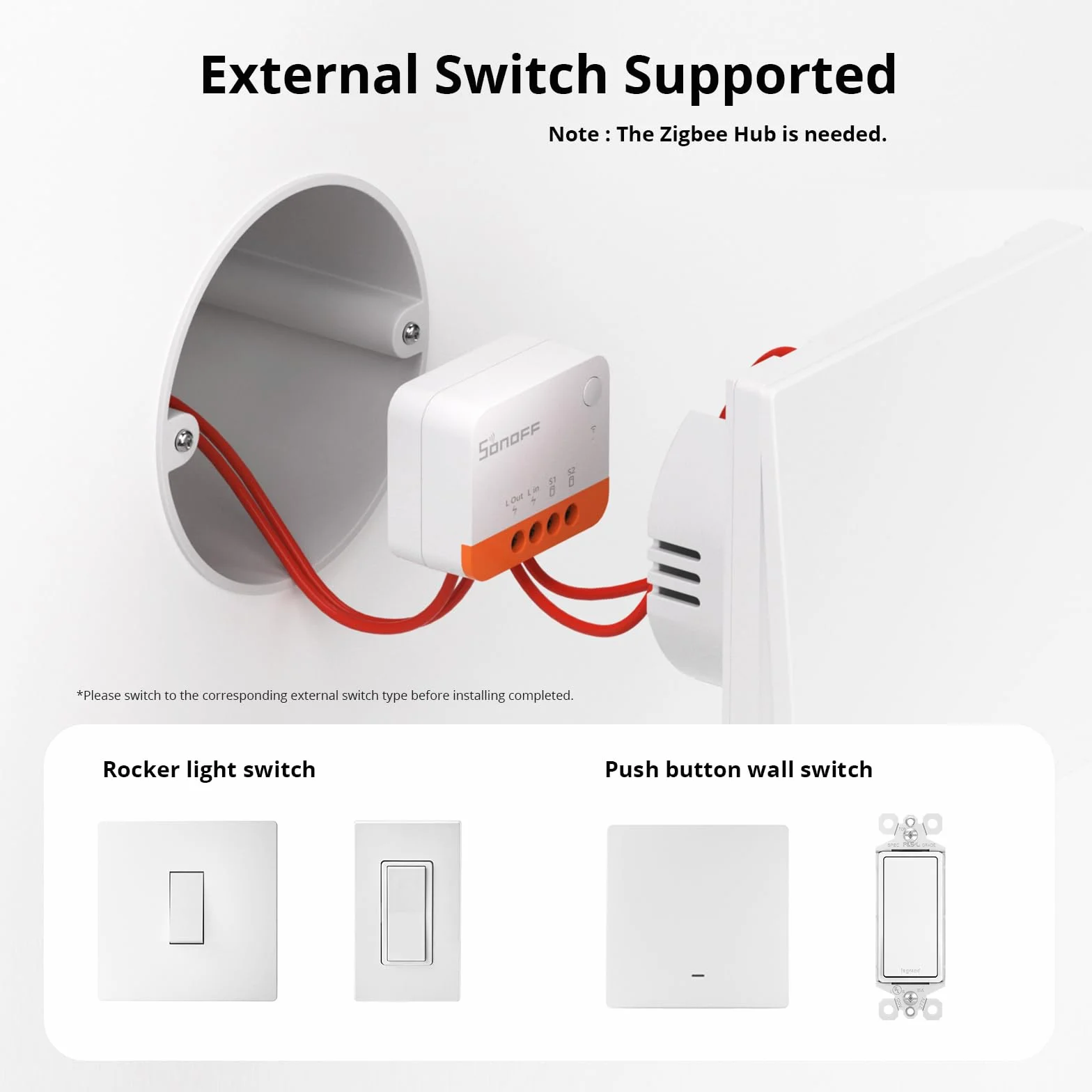 SONOFF ZBMINIL2 ZigBee Interrupteur Intelligent 2 Way Smart Switch 6A 1440W 4 Pack