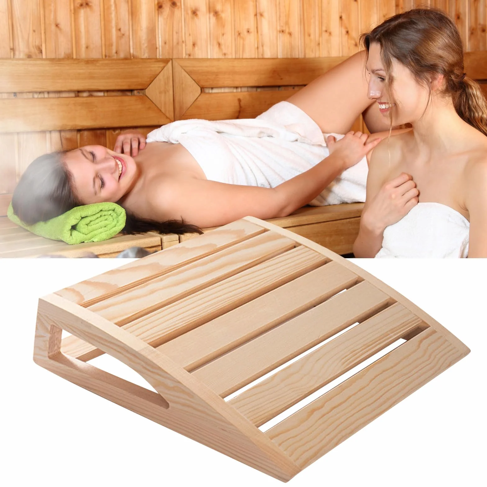 Oreiller Appuie-Tête Bois Sauna Fait Main Ergonomique Détente