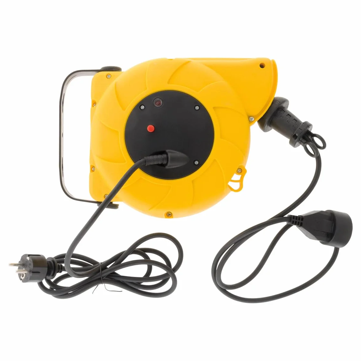 Zenitech Enrollador de Cable Eléctrico de Pared Schuko 11m HO5VV-F 3G1,5mm² 2300W Recogida Automática