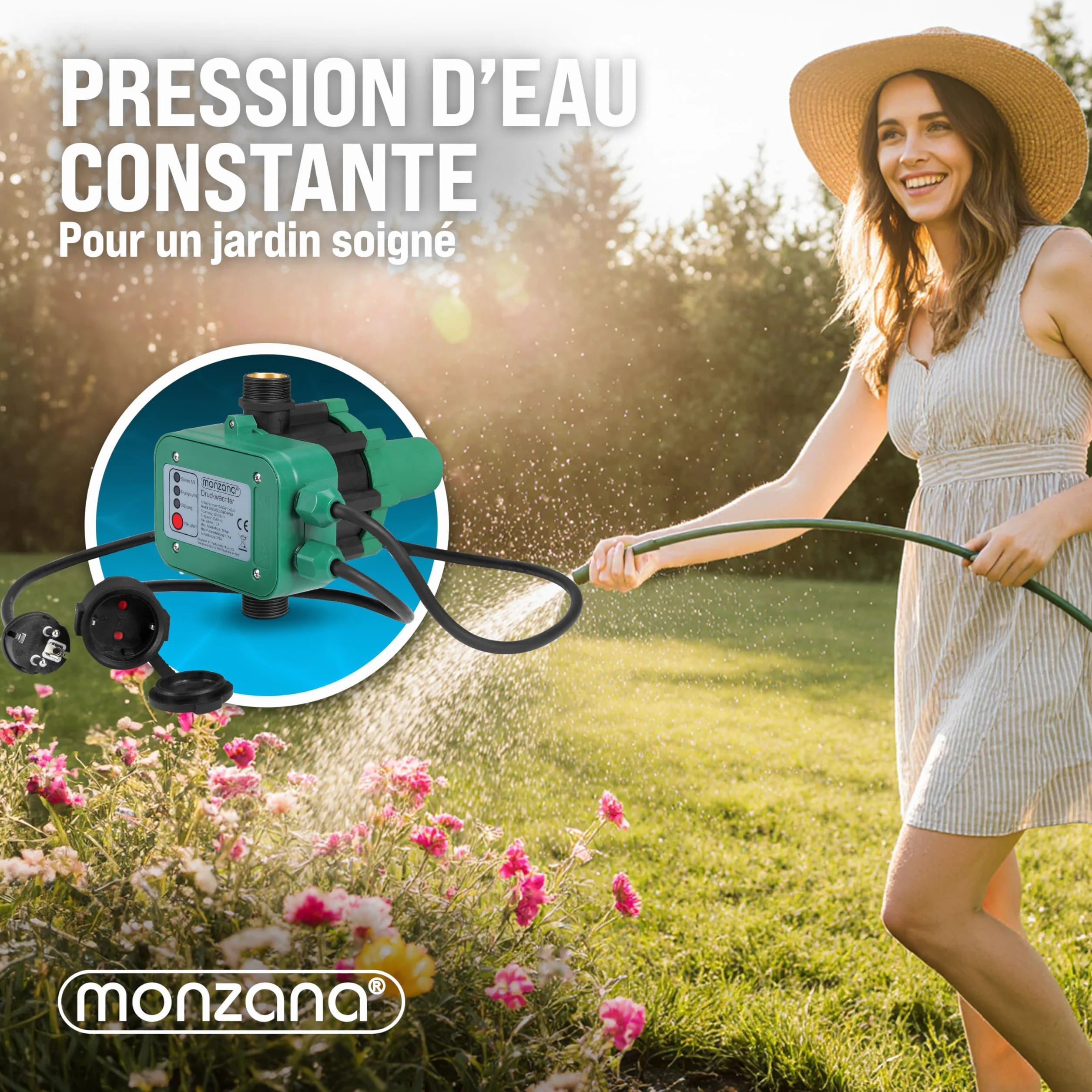 MONZANA Pressostat pompe eau 10 bar protection fonctionnement à sec contrôleur pression