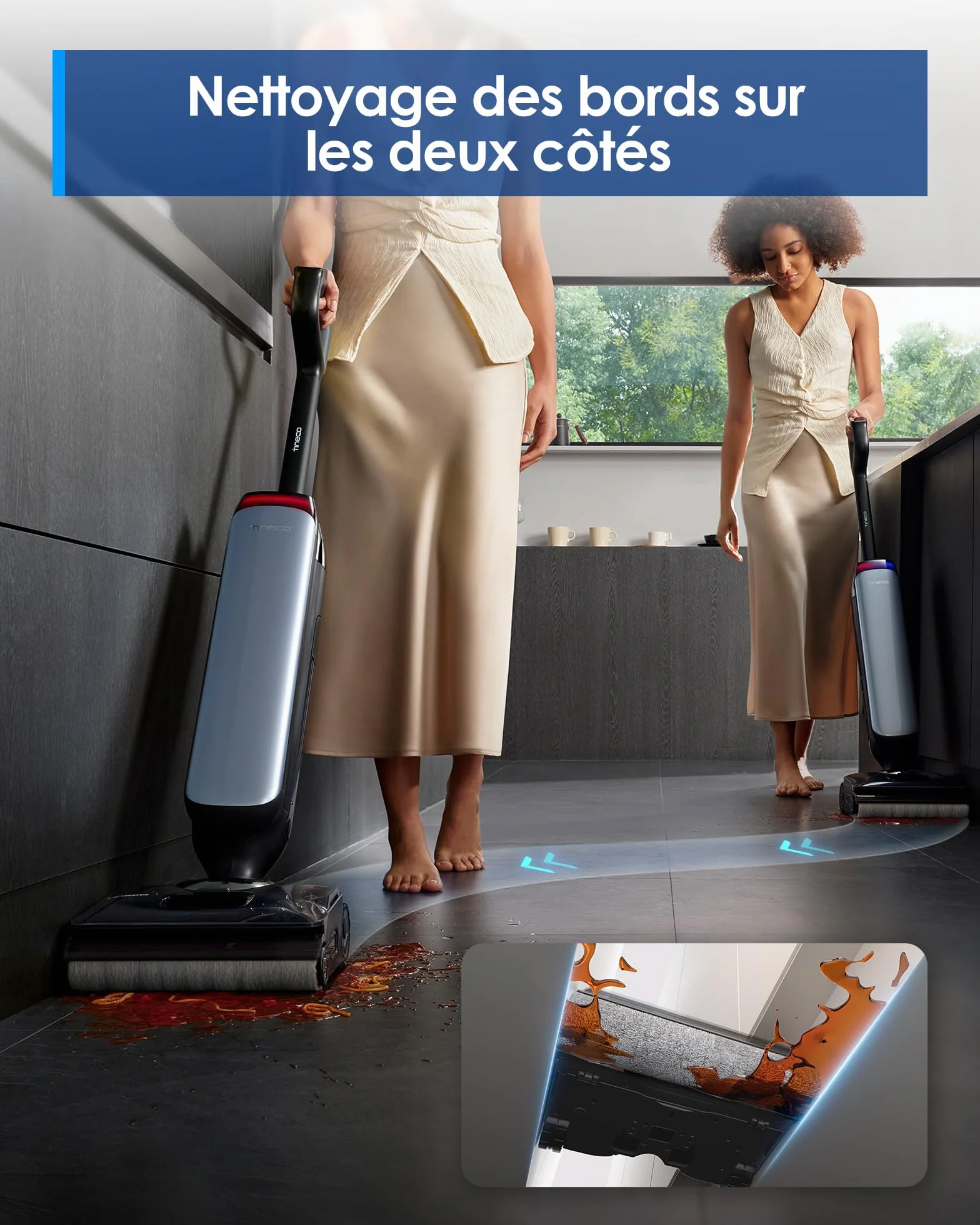 Tineco Floor One S9 Artist Aspirateur Laveur 22 000Pa 360° SmoothDrive Anti-emmêlement 50 Min Autonomie FlashDry 85°C