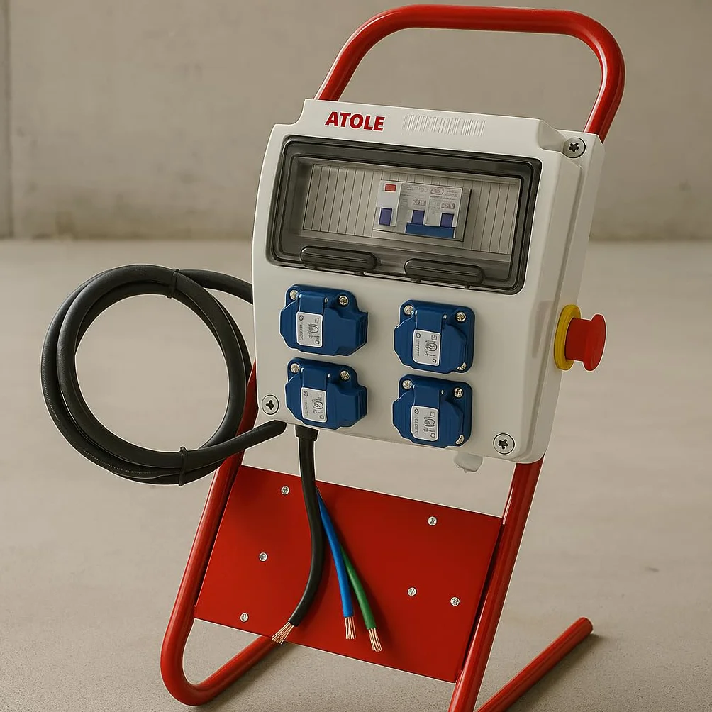 Coffret de chantier monophasé 9 modules 4 prises 16A IP54 ABS 7kVA