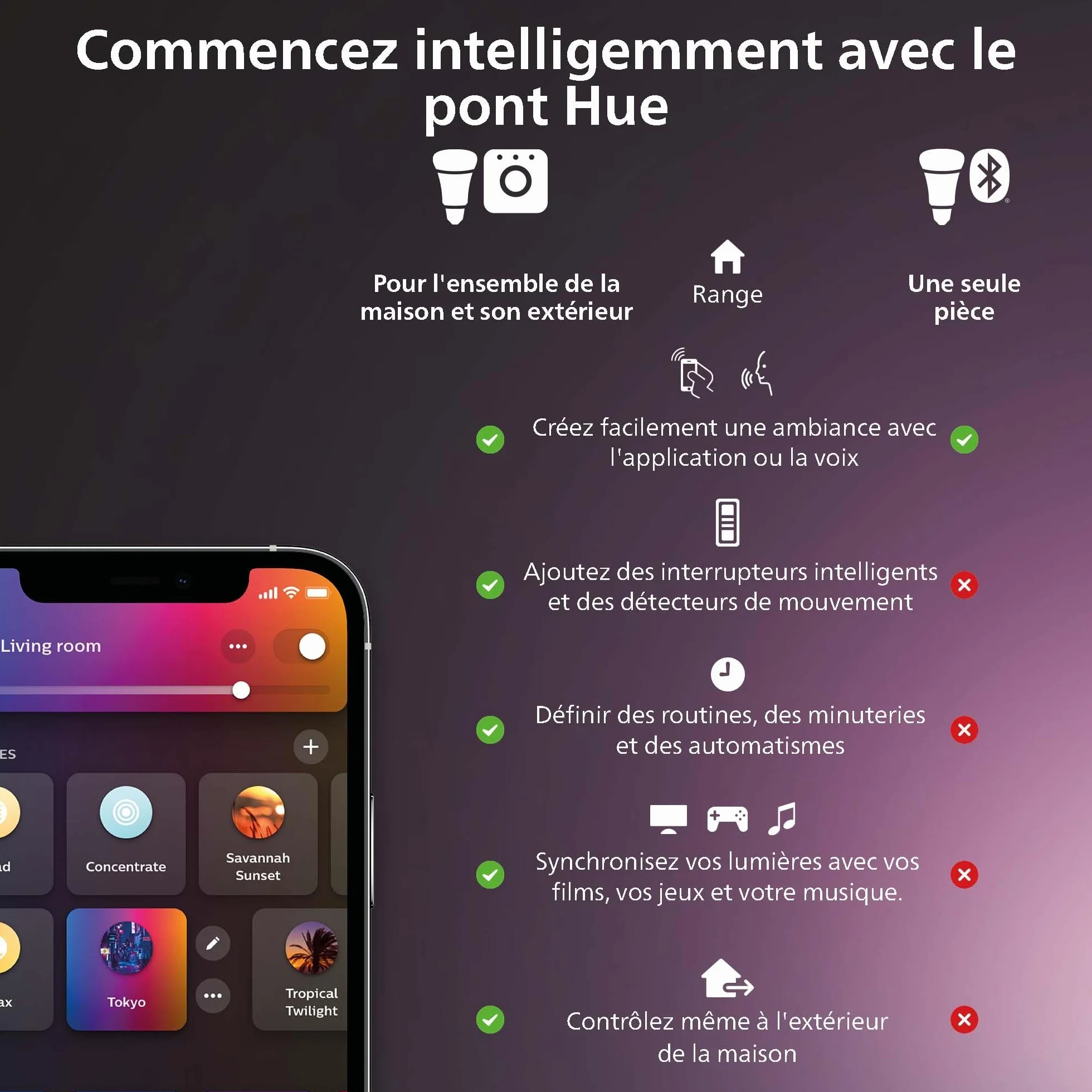 Philips Hue Bridge 2.0 Hub Central Contrôle Éclairage Intelligent Alexa Google Assistant Apple HomeKit