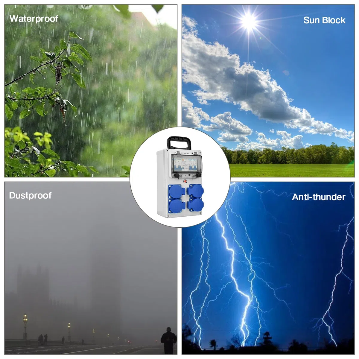 Coffret Électrique de Chantier 230 V IP67 Répartiteur Mural 16 A