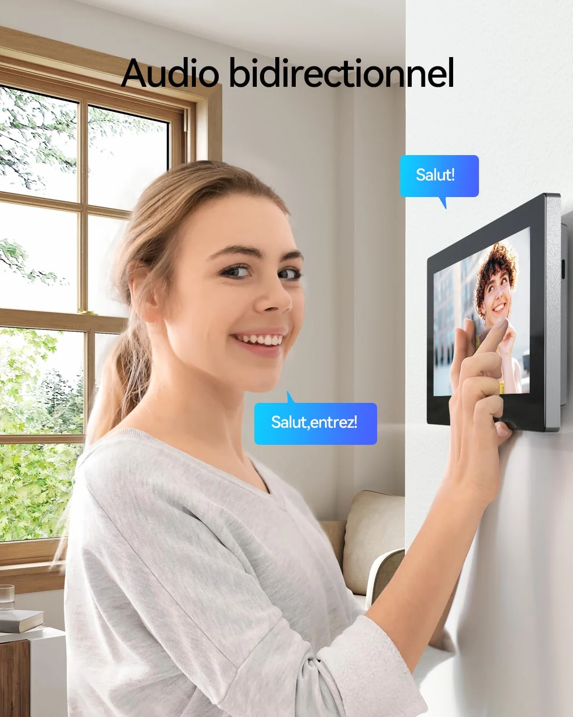 TMEZON M790 Visiophone Connecté Interphone Vidéo Filaire IP 7" Écran Tactile 1080P Sonnette Caméra Vision Nocturne