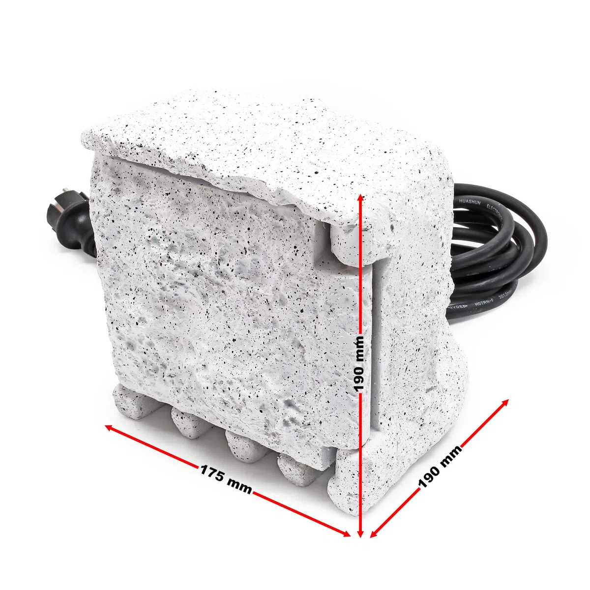Wiltec Multiprise de jardin quadruple 4 prises IP44 200x200x210 mm Résine synthétique Câble 5 m