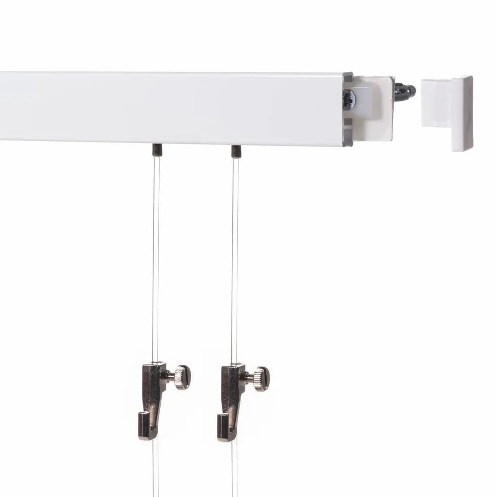 Cimaise 4 m (2 x 2 m) à rail pour galerie de tableaux, blanc