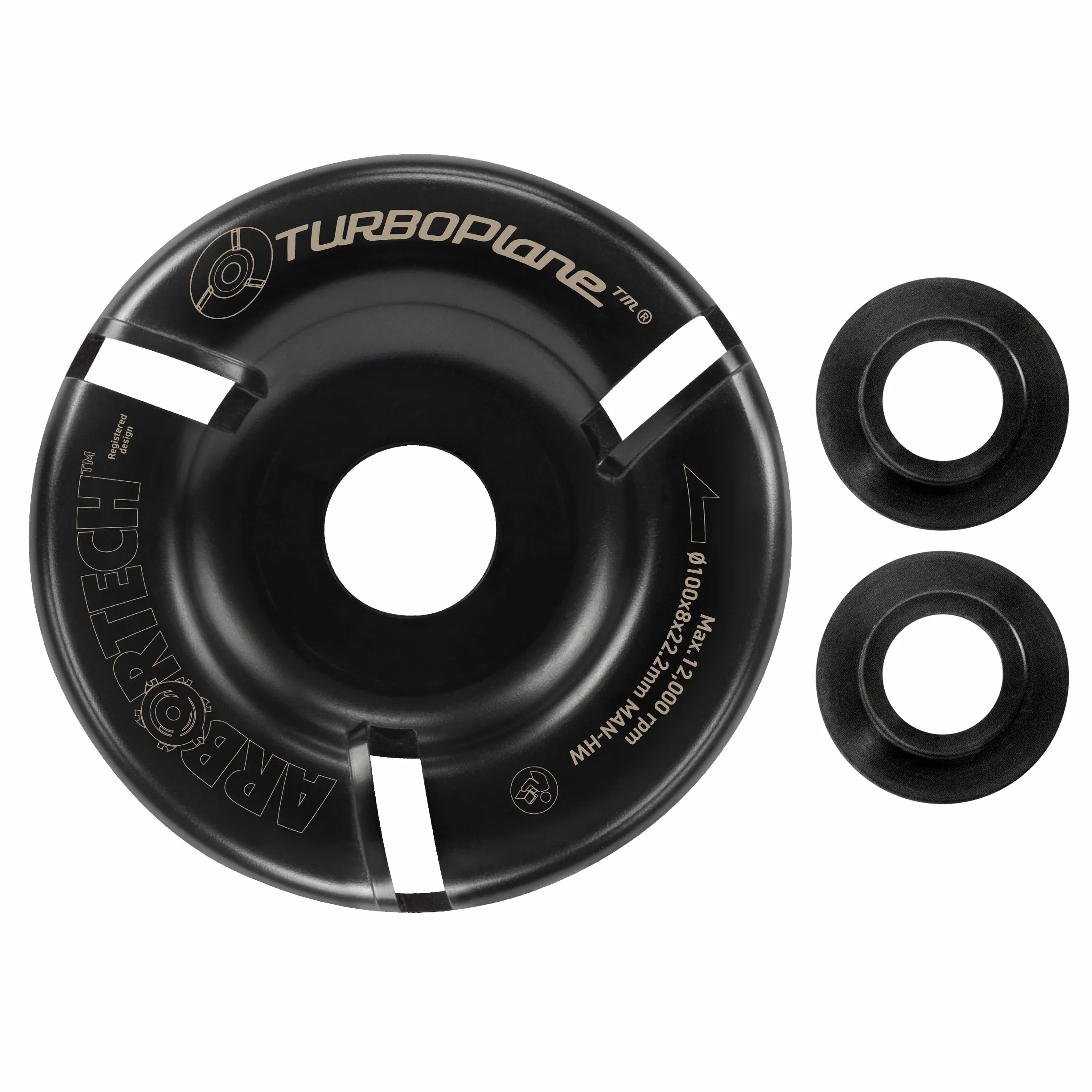 ARBORTECH TURBOPlane™ Lame 100mm Disque de sculpture sur bois en carbure de tungstène pour meuleuse d'angle