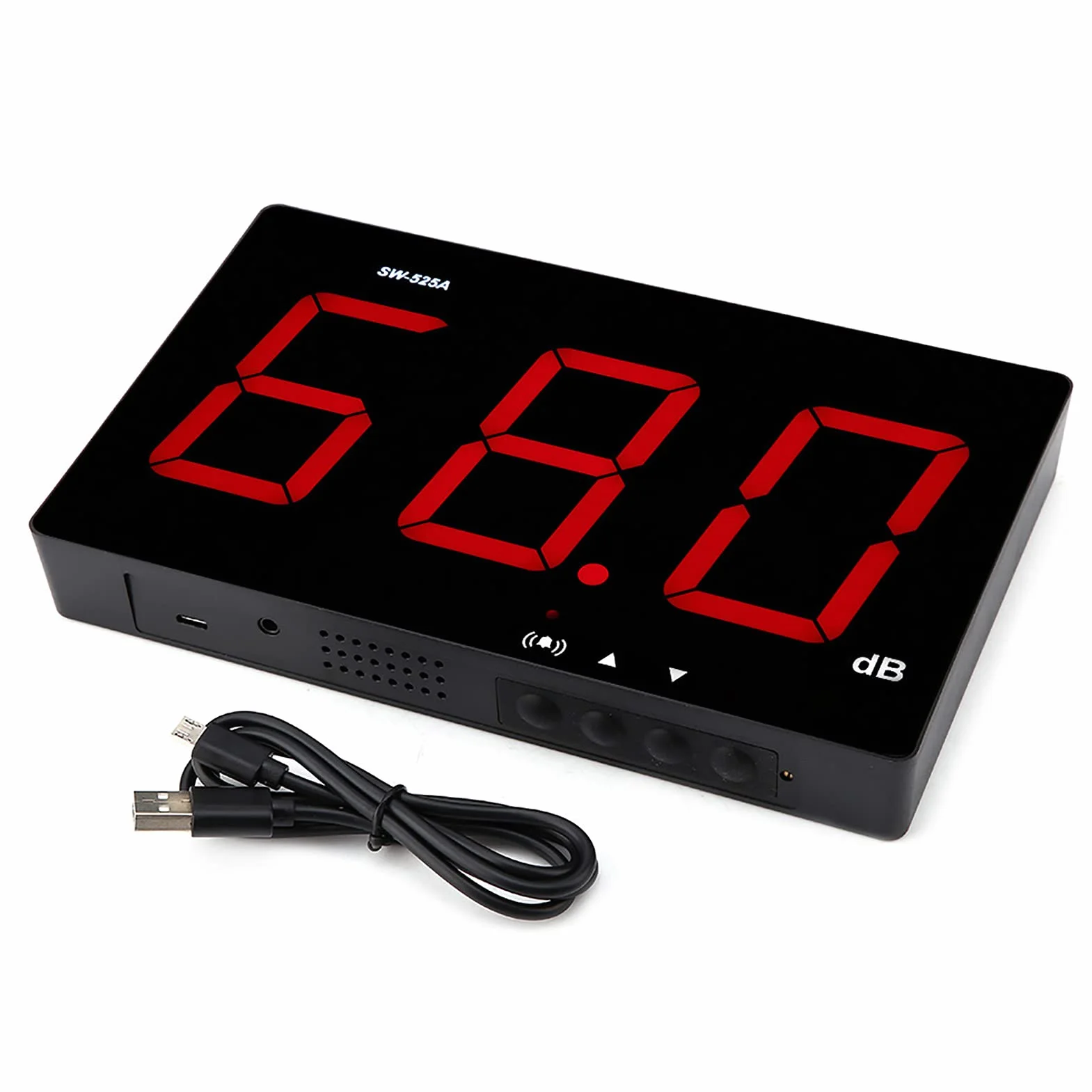 Compteur de Niveau Sonore Numérique SW-525A Mural 30dB-130dB DC5V Micro USB
