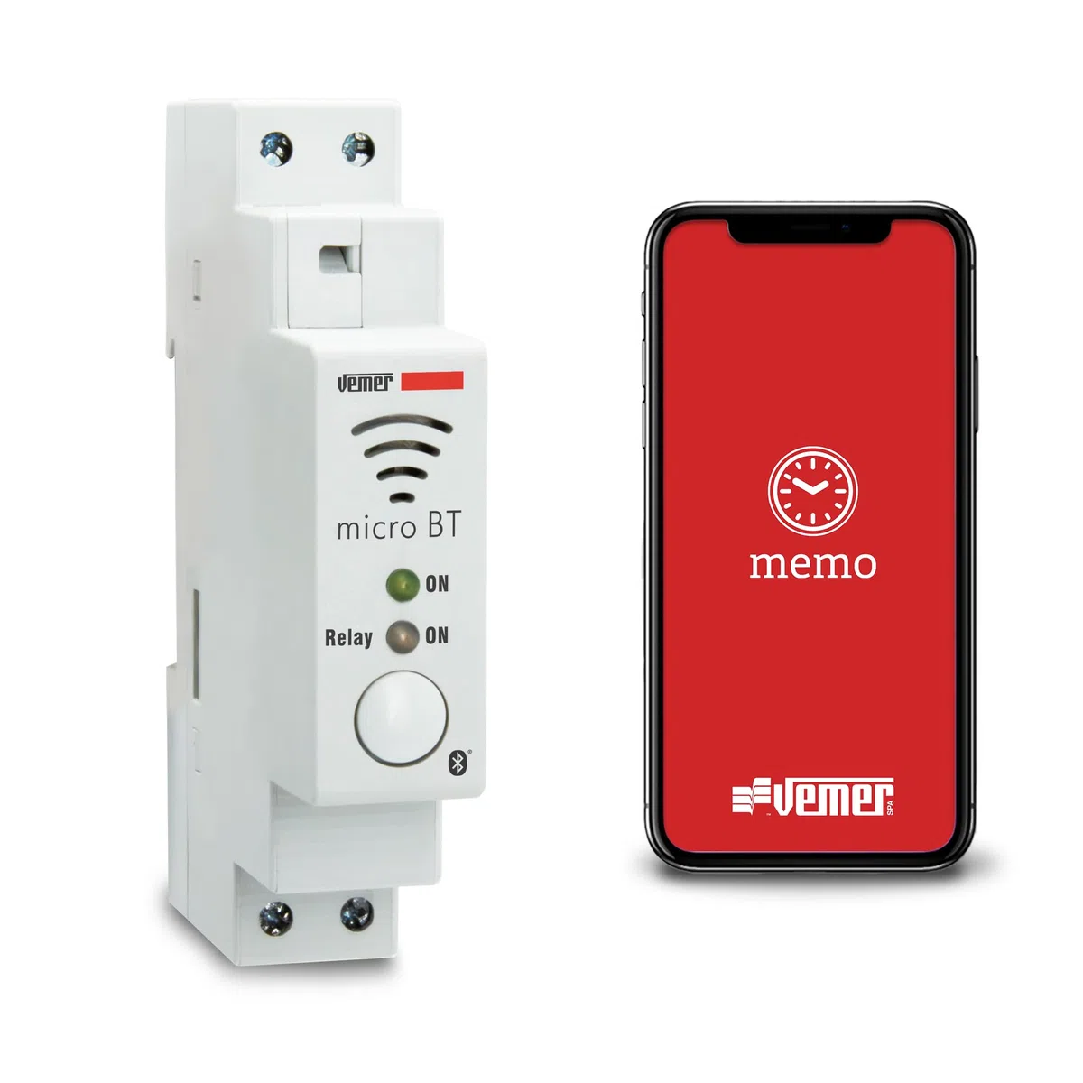 VEMER VE797200 MICRO BT Interrupteur Horaire Astronomique Bluetooth App Minuterie Rail DIN 1 Module Blanc