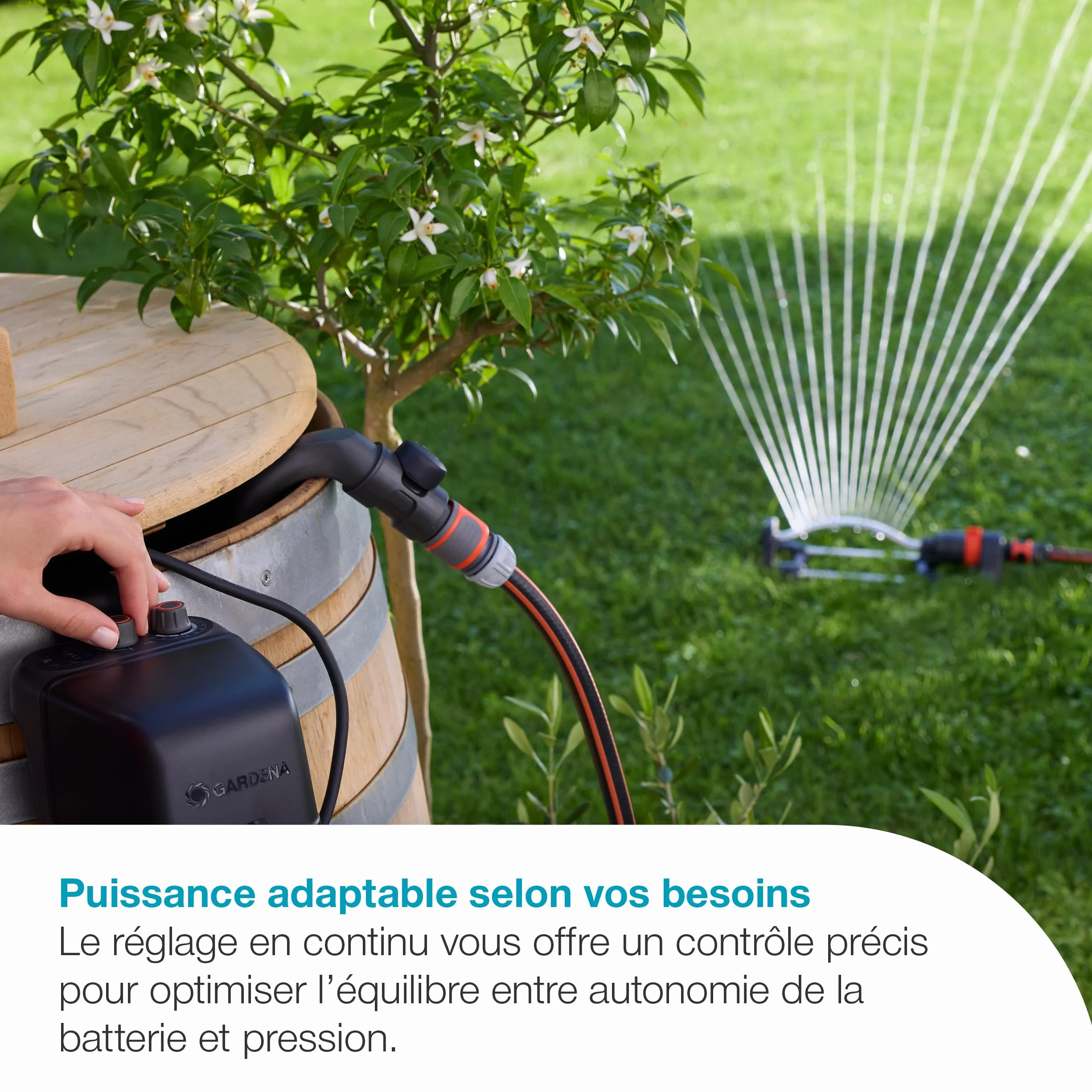 Gardena Pompe collecteur eau pluie batterie 2600 Comfort 18V P4A Kit arrosage programmation minuterie