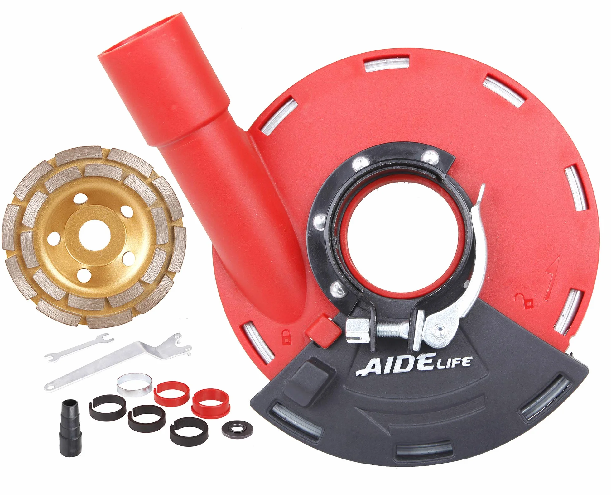 Capot de Protection pour Meuleuse Angulaire 115/125mm + Disque Diamant à Meuler Béton 125mm