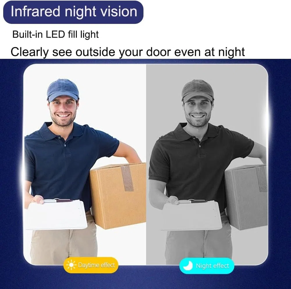 Sonnette sans Fil avec Caméra Extérieure Écran 4.3" Visiophone Vidéo Interphone sans WiFi Vision Nocturne